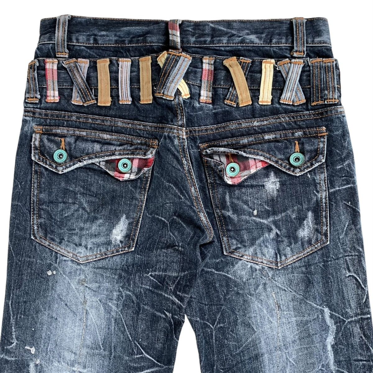 Japanese Brand Rare Japanese Brand Double Waist Splatter Distressed Jeans Size US 30 / EU 46 - 1 Thumbnail