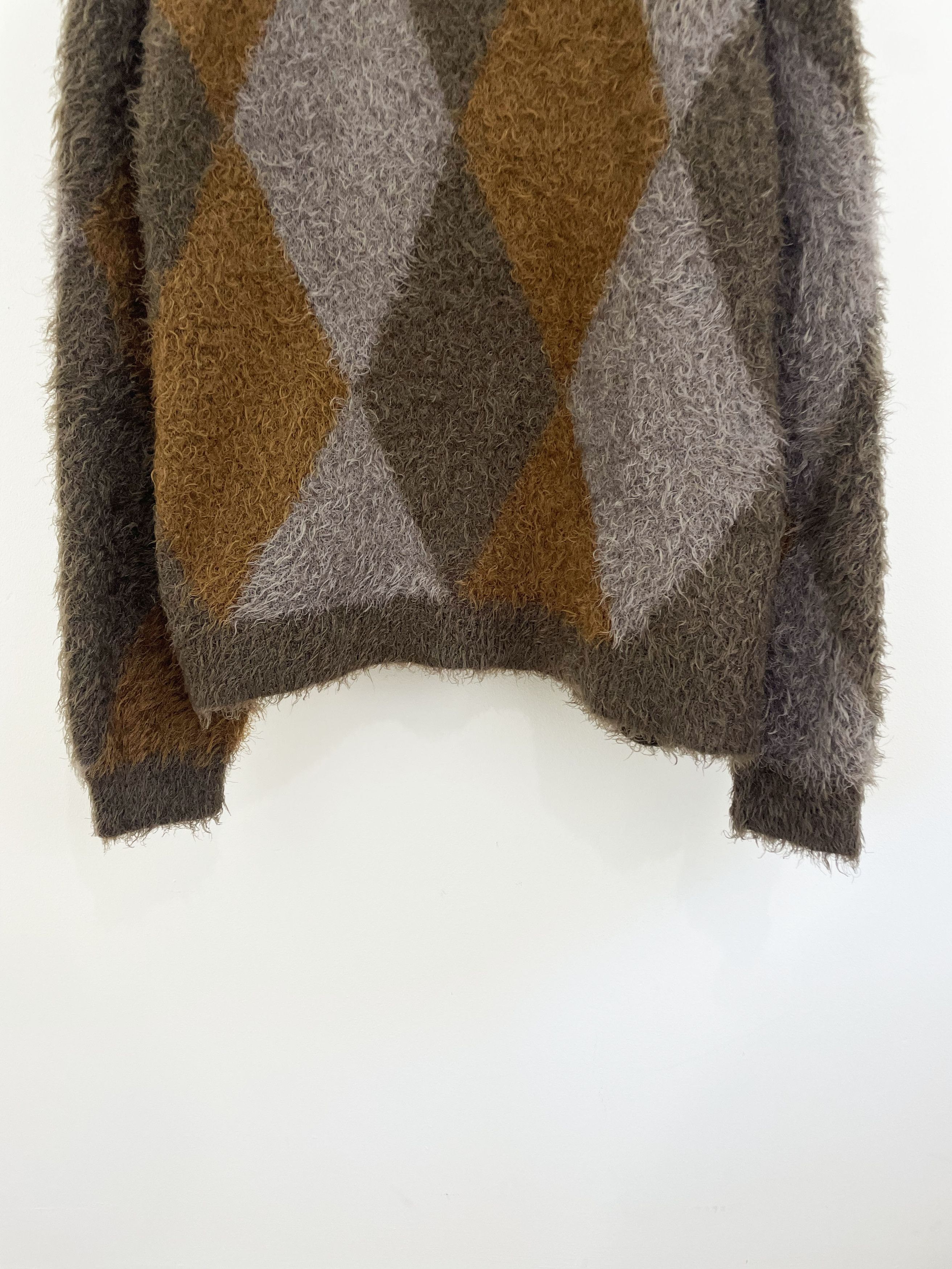 Number (N)ine Fuzzy Argyle Sweater Size US L / EU 52-54 / 3 - 5 Thumbnail