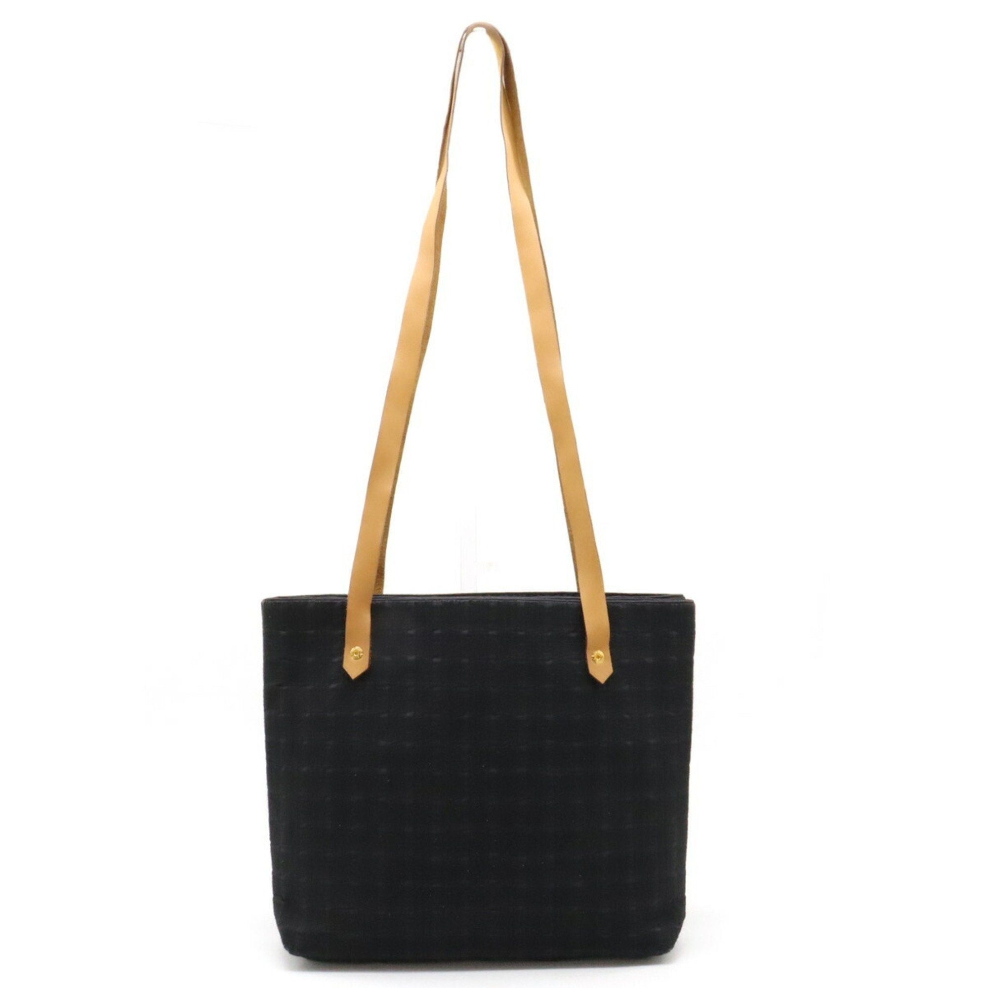 image of Hermes Amedaba Cabado Poche Tote Bag Long Shoulder Cotton Canvas Black, Women's