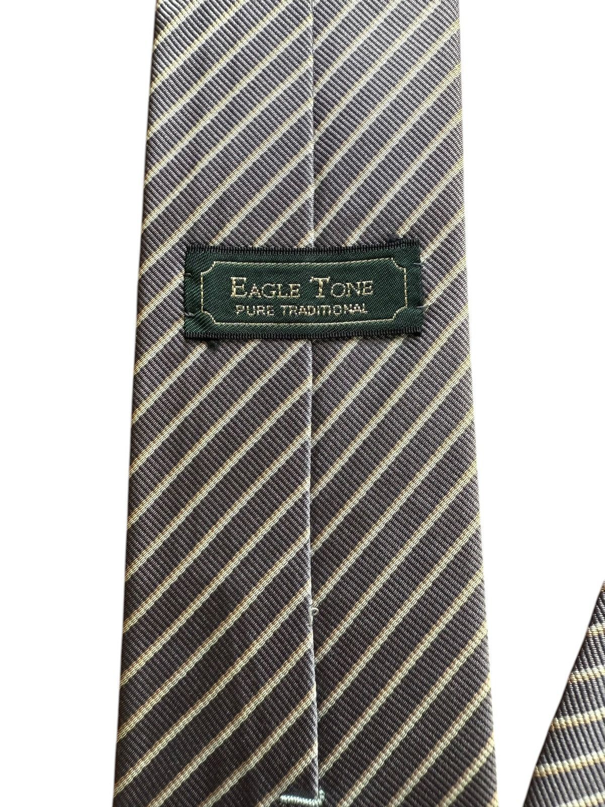 Other EAGLE TONE Vintage Gray Silk Stripe Tie Size ONE SIZE - 5 Thumbnail