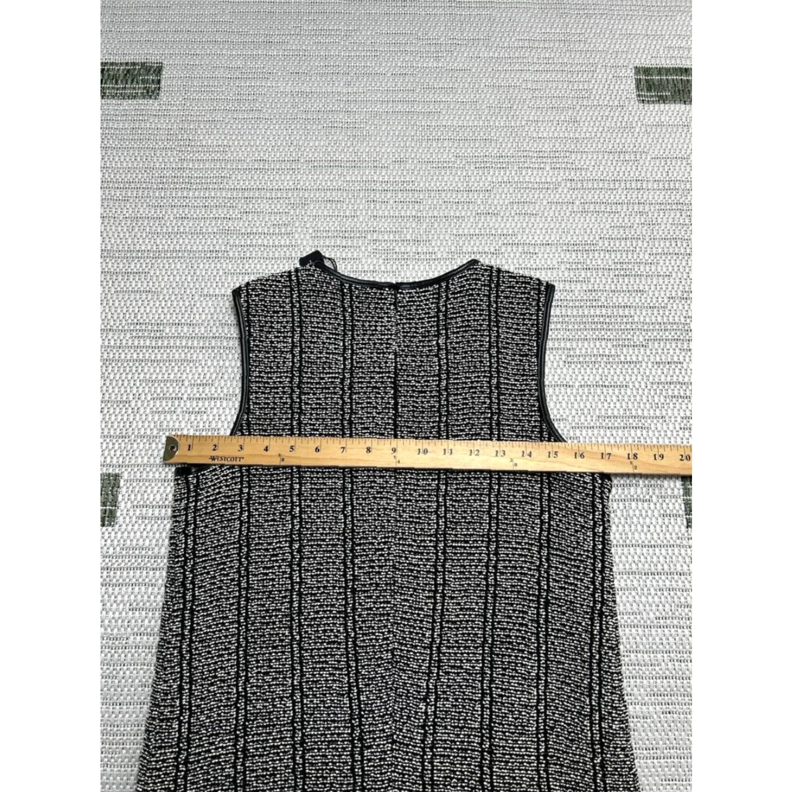 Rag & Bone Rag And Bone Mini Dress Womens Small Multi Cotton Knit Faux Leather Trim Sleeveless Crew Neck Short Party/Cocktail Casual Size S / US 4 / IT 40 - 6 Thumbnail