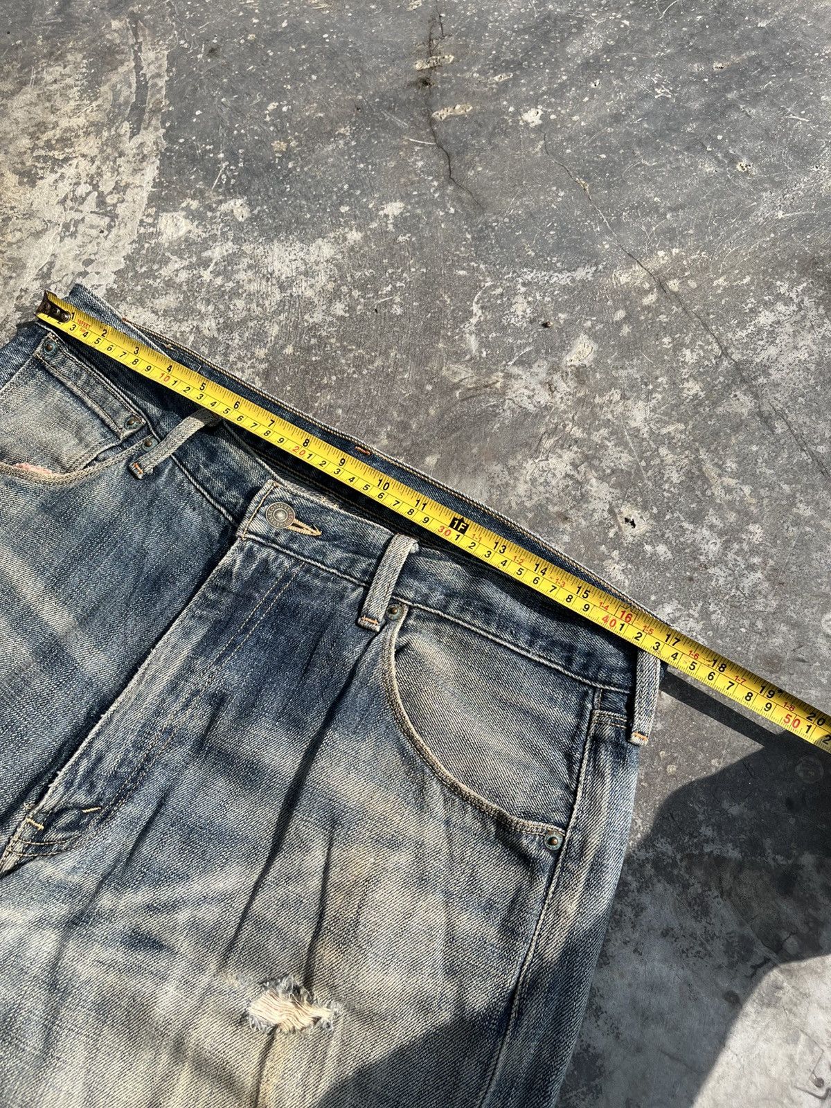 Hysteric Glamour × Levi's × Vintage Baggy 553 Selvadge Levis Blue Washed Denim Size US 34 / EU 50 - 16 Thumbnail