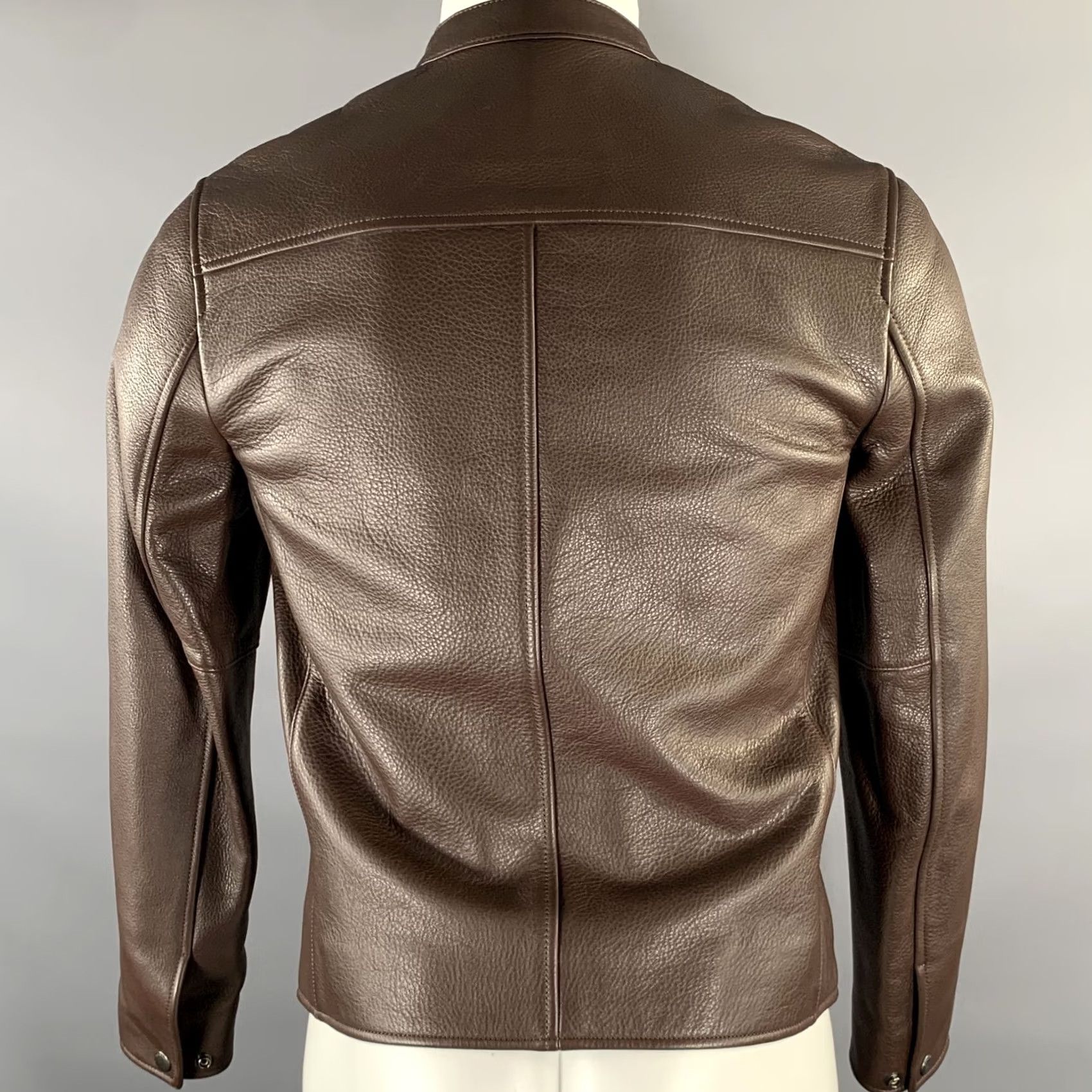 Coach COACH XS Brown Leather Moto Racer Jacket Men's Jacket Vintage? Size US XS / EU 42 / 0 - 4 Thumbnail