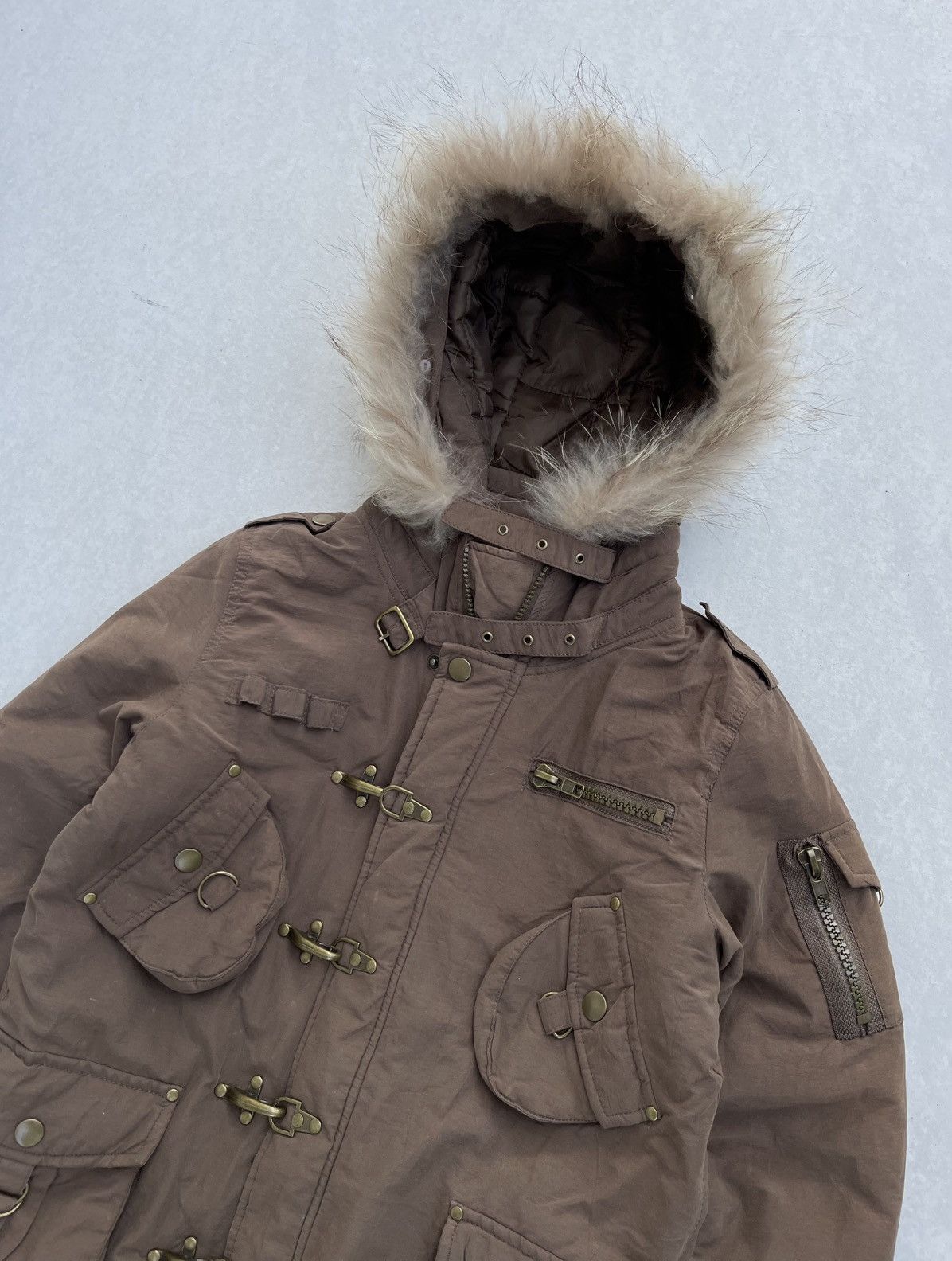 If Six Was Nine 🔥Vtg Ant Werpen Fireman Clasp Bondage Jacket With Fur Hoodie Size US M / EU 48-50 / 2 - 8 Thumbnail