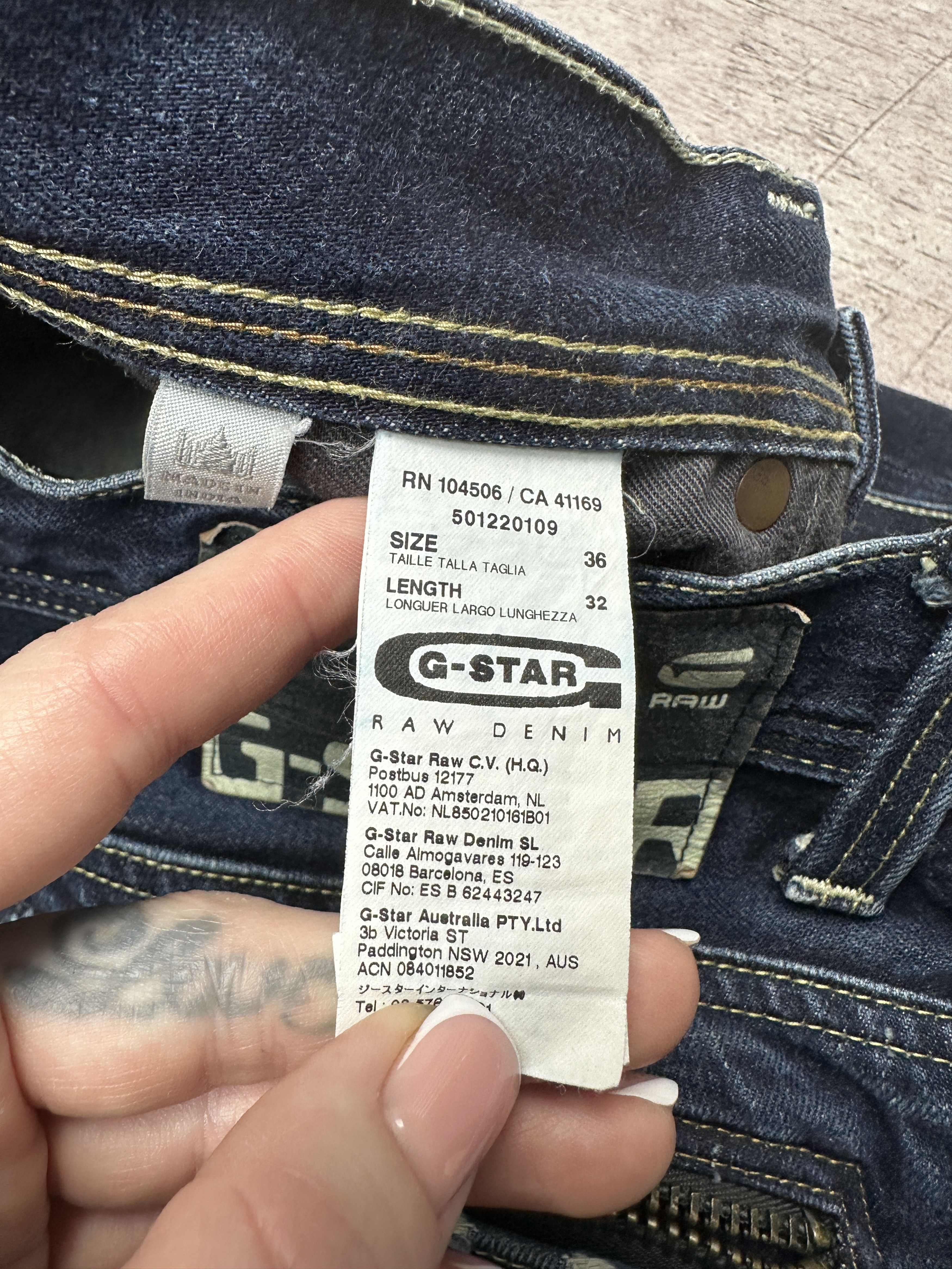 G-Star G Star Raw Mens Attacc Straight Denim Pants Jeans Size US 36 / EU 52 - 7 Thumbnail