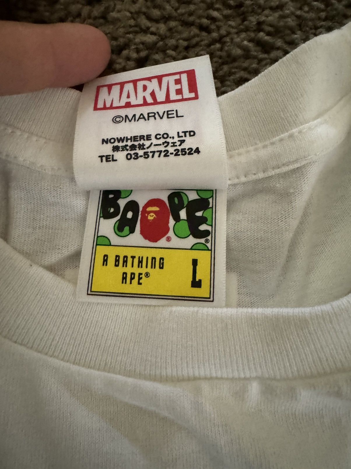 Bape Bape x Hulk Marvel tee Size US L / EU 52-54 / 3 - 3 Thumbnail