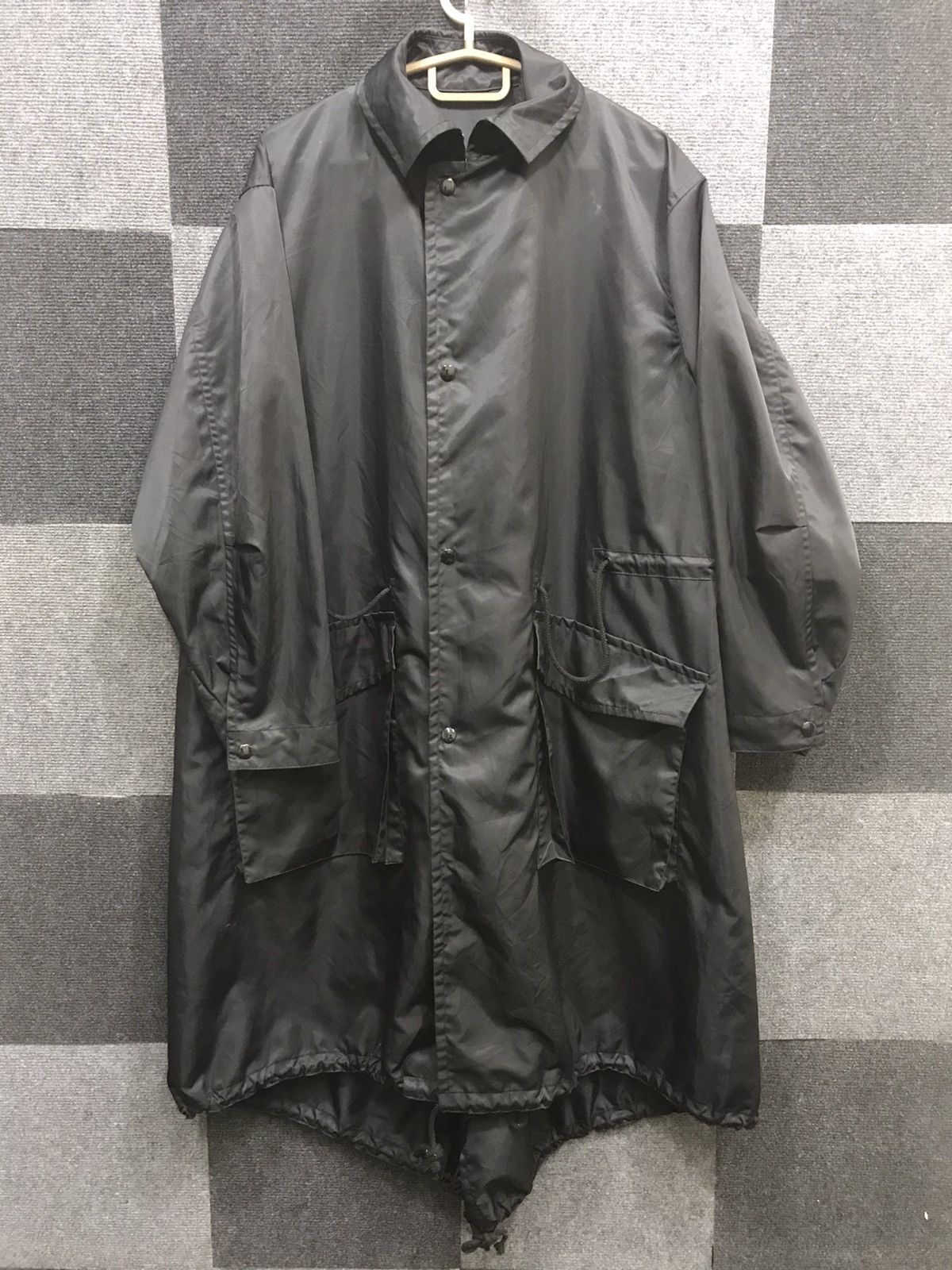 Pre-owned Yohji Yamamoto Archival  Nylon Oversize Coat R1 In Black
