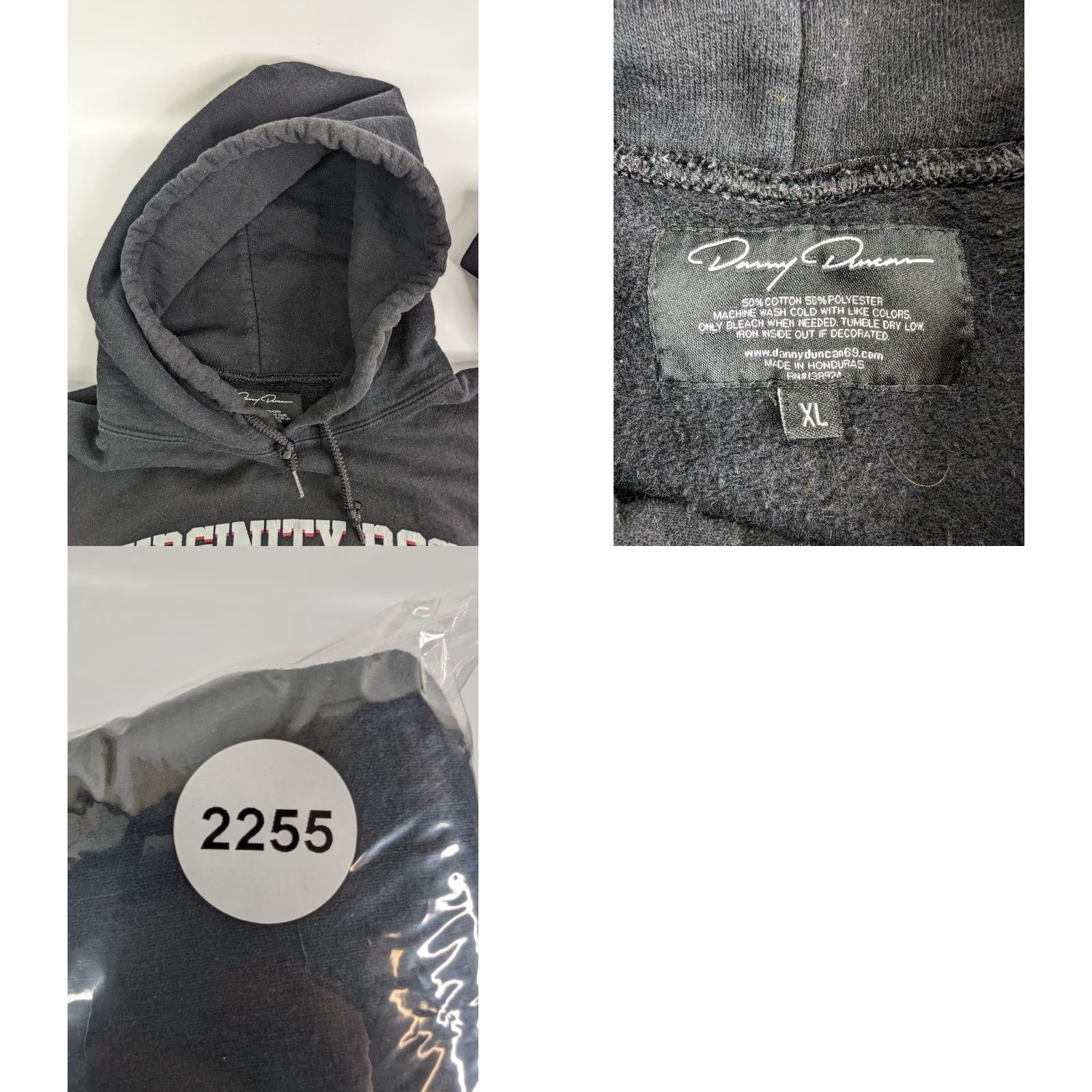 Vintage Duncan Hoodie Mens XL Black Virginity Rocks - Danny Duncan Logo Graphic Pullover with Hooded Pockets Crew Neck Sweatshirt Streetwear Car Theme Size US XL / EU 56 / 4 - 8 Thumbnail