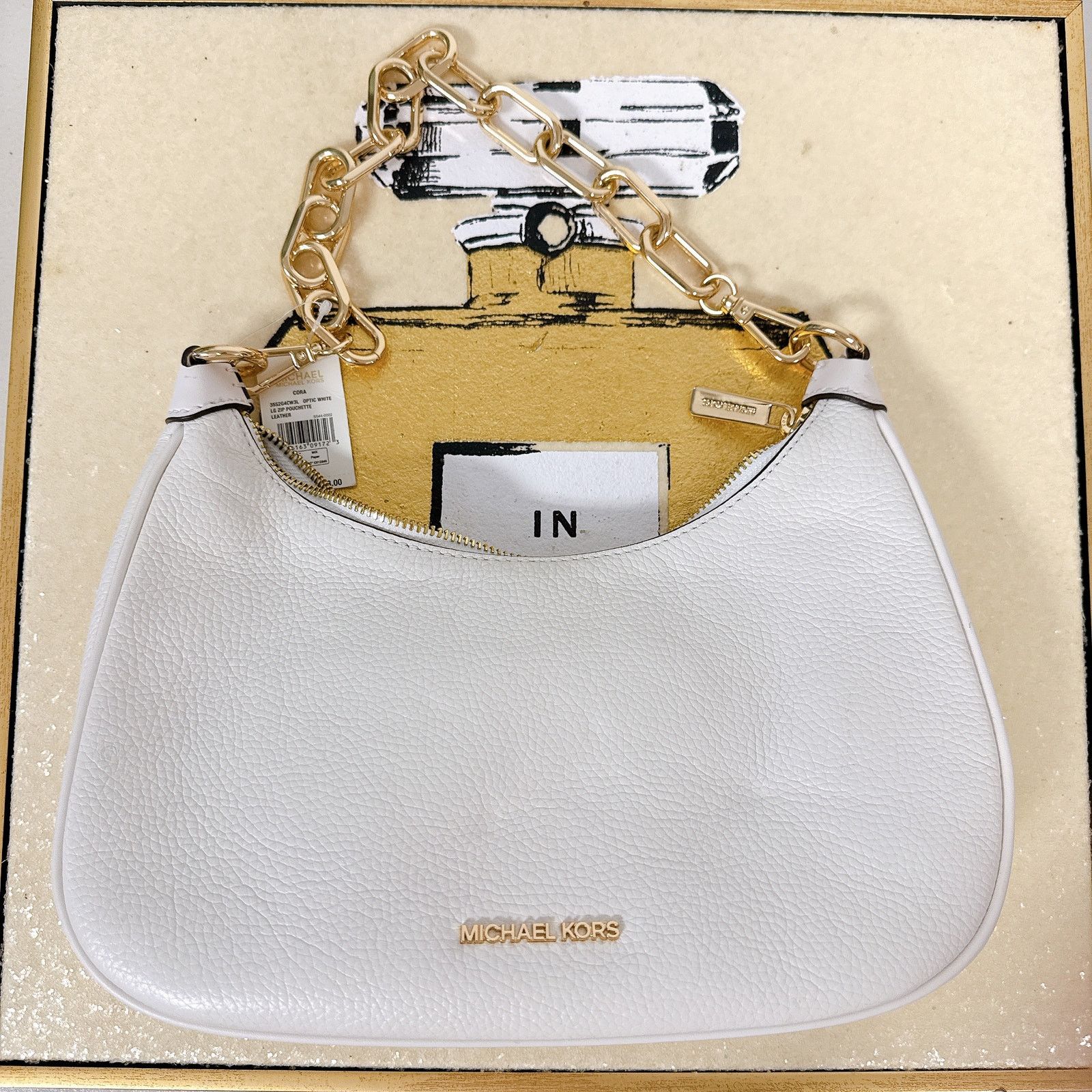 Michael Kors Michael Kors 35S2G4CW3L Cora Large Pebbled Leather Chain Size ONE SIZE - 1 Thumbnail