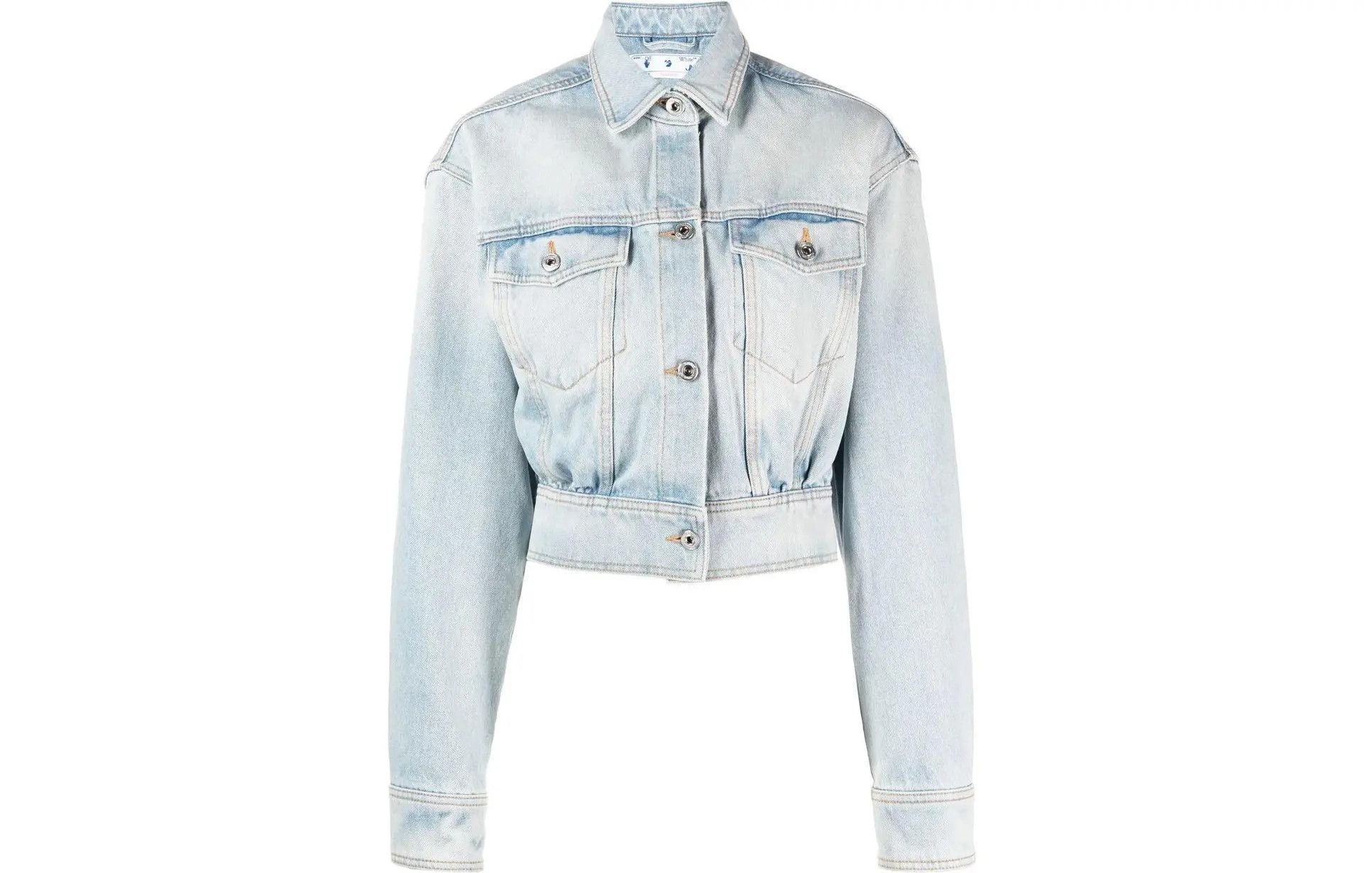 Off-White o1gr1nt0125 Bleach Baby Baggy Jacket in Light Blue Size S / US 4 / IT 40 - 1 Thumbnail