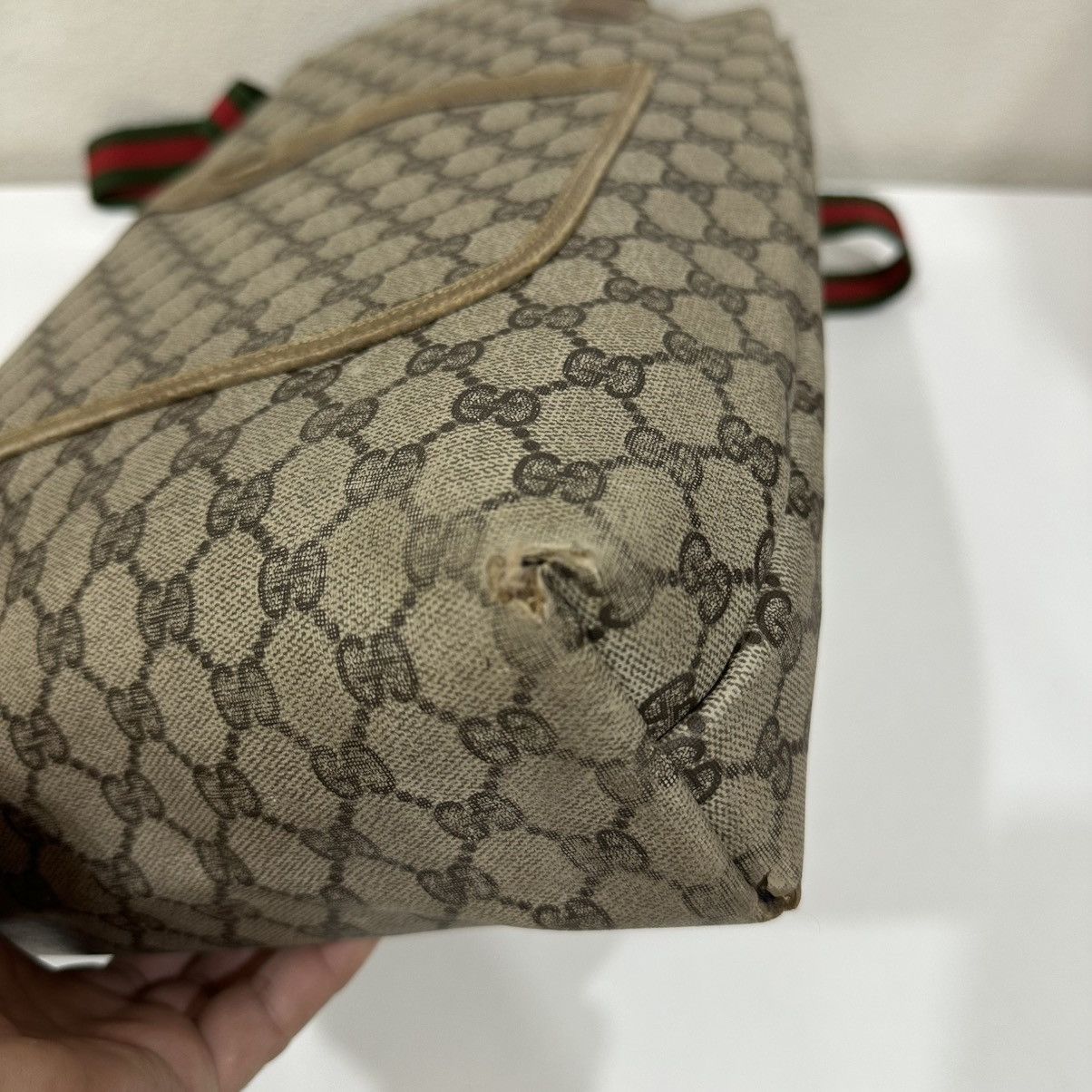 Gucci VINTAGE GUCCI GG MONOGRAM SHERRY LINE TOTE BAG 34 Size ONE SIZE - 8 Thumbnail
