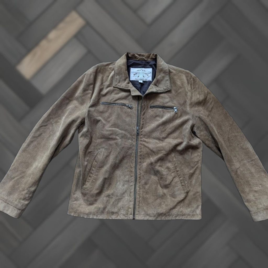 Banana Republic VINTAGE Banana Republic Jacket Motorcycle Leather Split-Suede Cowhide XL Brown Mens XS? Size US XL / EU 56 / 4 - 1 Thumbnail