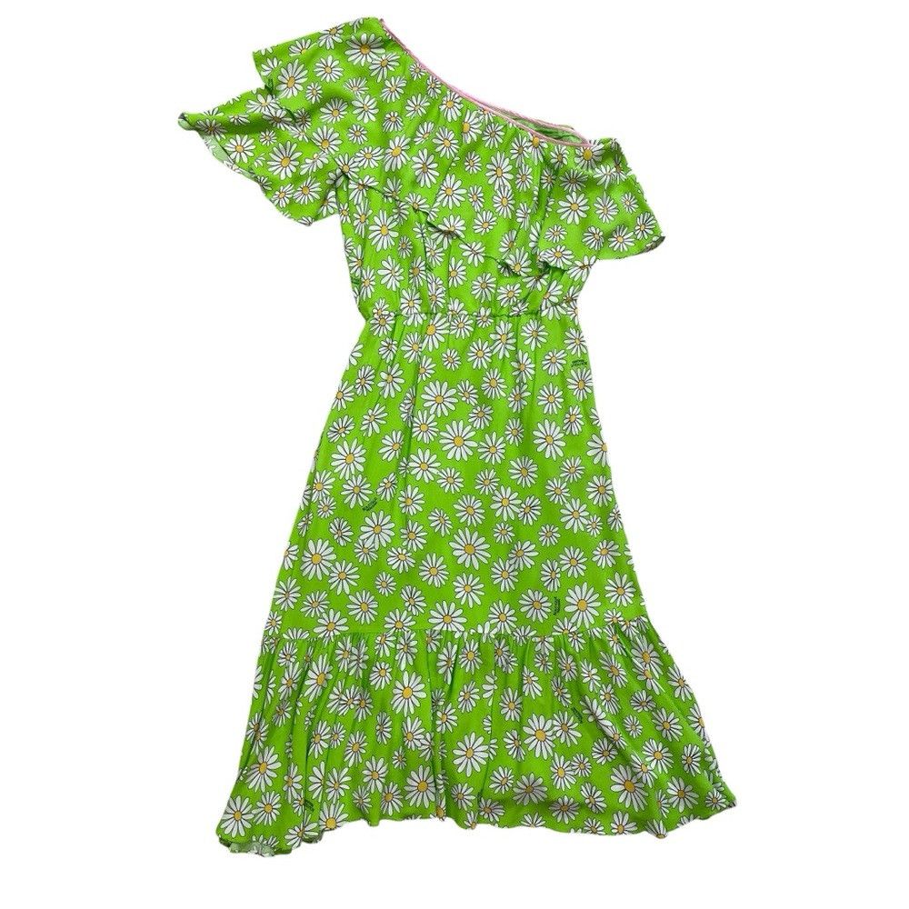 Moschino BOUTIQUE MOSCHINO One Shoulder Green Floral Dress Size 6 Size M / US 6-8 / IT 42-44 - 5 Thumbnail