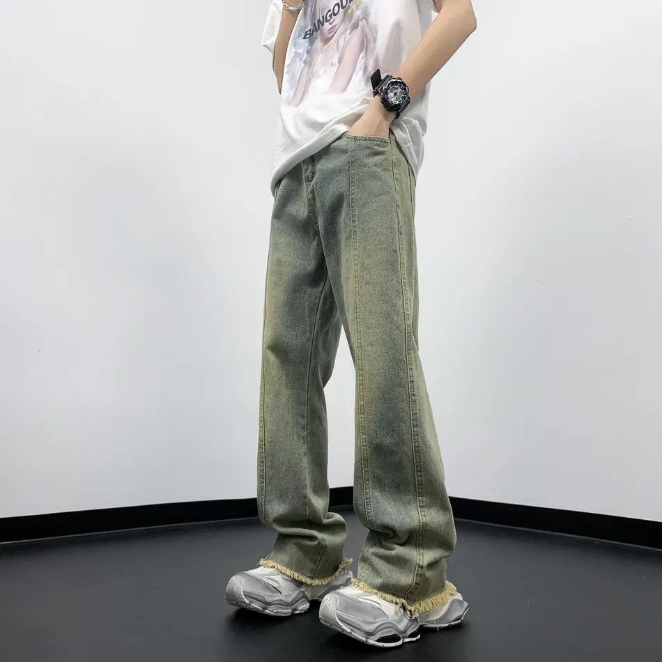 Japanese Brand × Jean Retro straight leg fringed slightly flared jeans Size US 32 / EU 48 - 1 Thumbnail