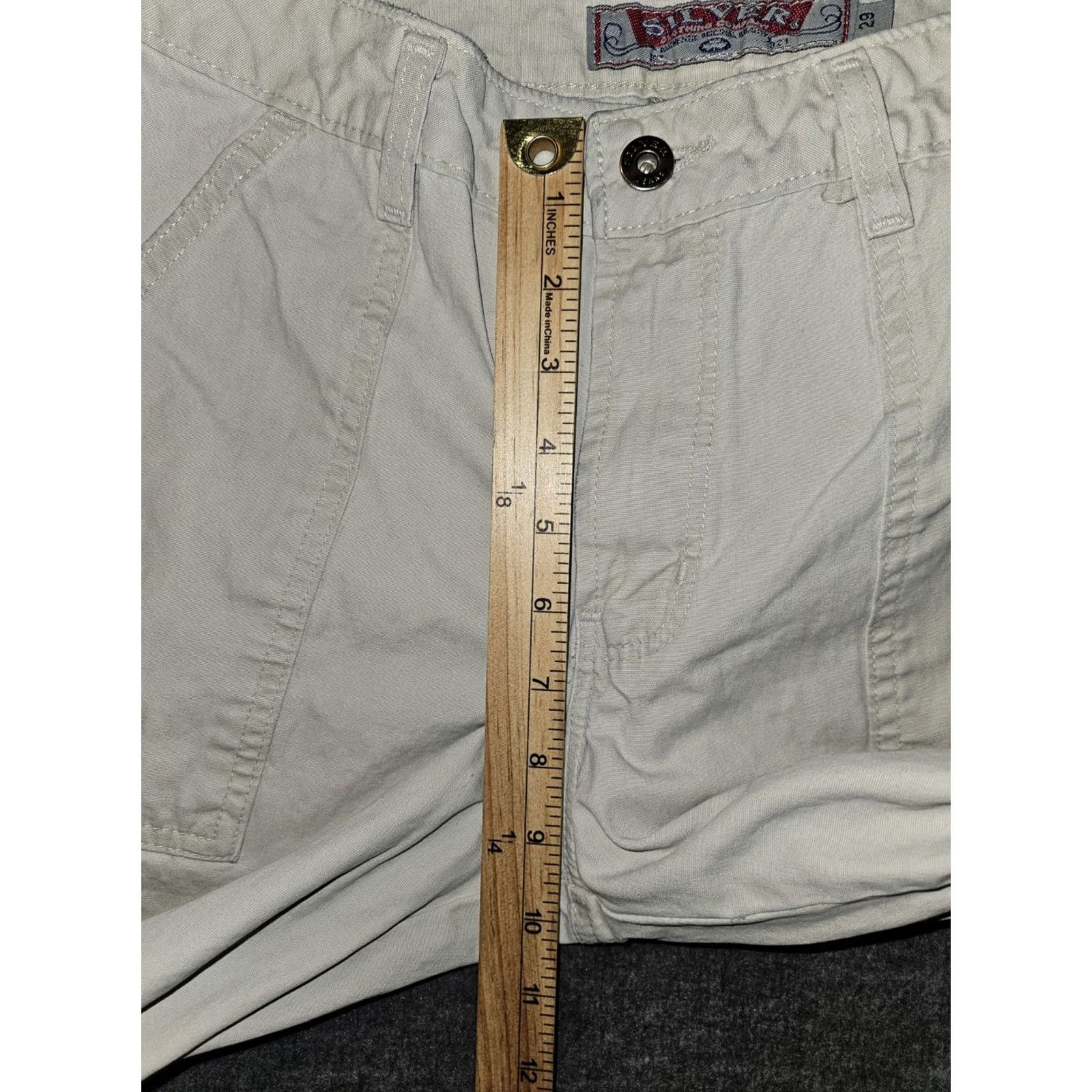 Silver Jeans Co. VINTAGE Silver Flare Jeans Women's 29 Mid Rise Distressed Pockets Logo Button 31.5in Inseam Mens? Size 29" - 5 Thumbnail