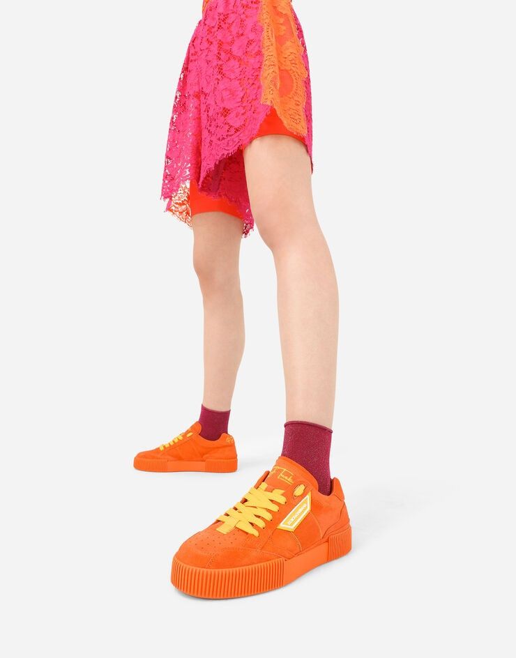 Dolce & Gabbana o1y0925 Suede Low-Top Sneakers in Orange Size US 5 / IT 35 - 5 Thumbnail