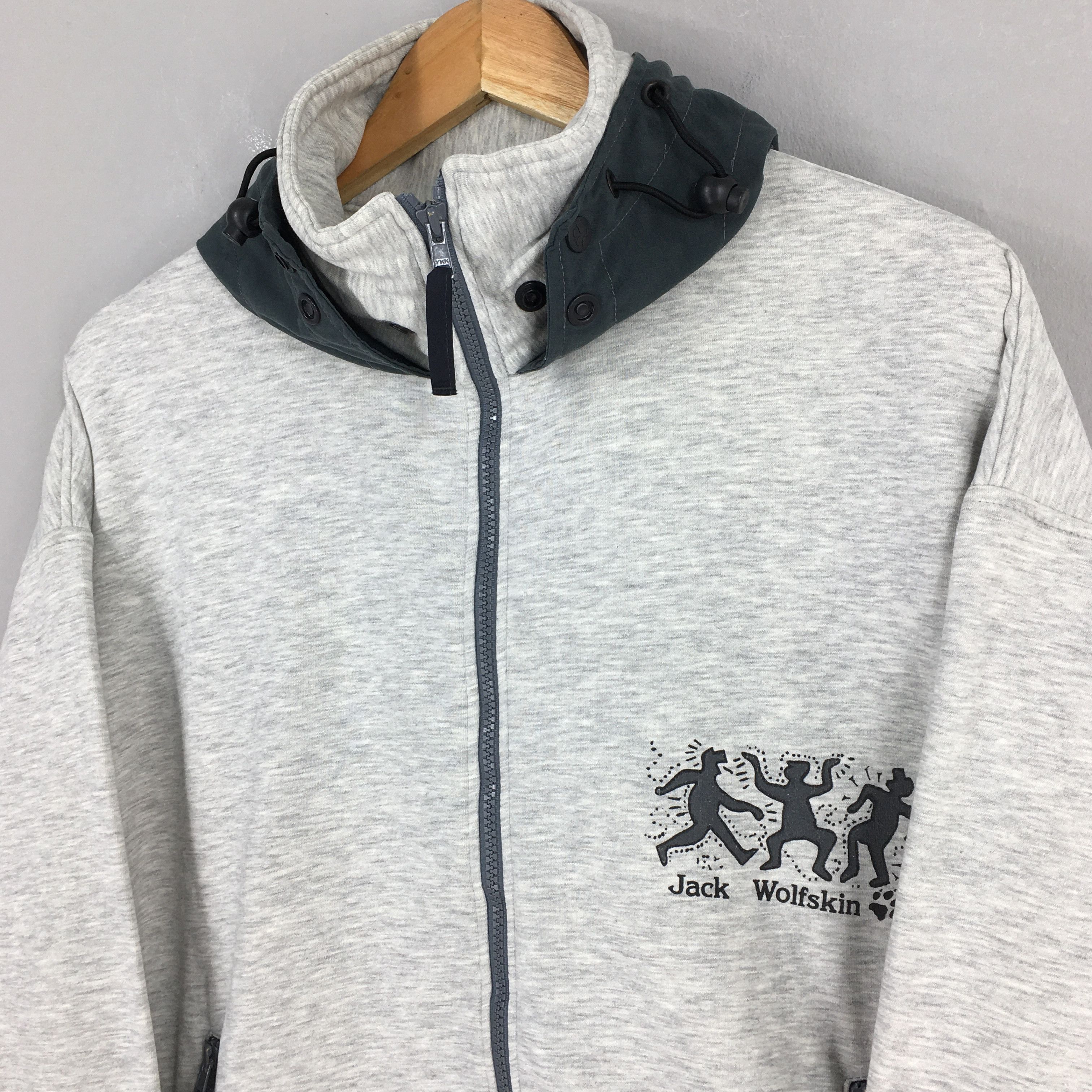 Jack Wolfskin × Vintage Vintage 90s Jack Wolfskin Weather Gear Gray Sweatshirt XL Size US XL / EU 56 / 4 - 3 Thumbnail