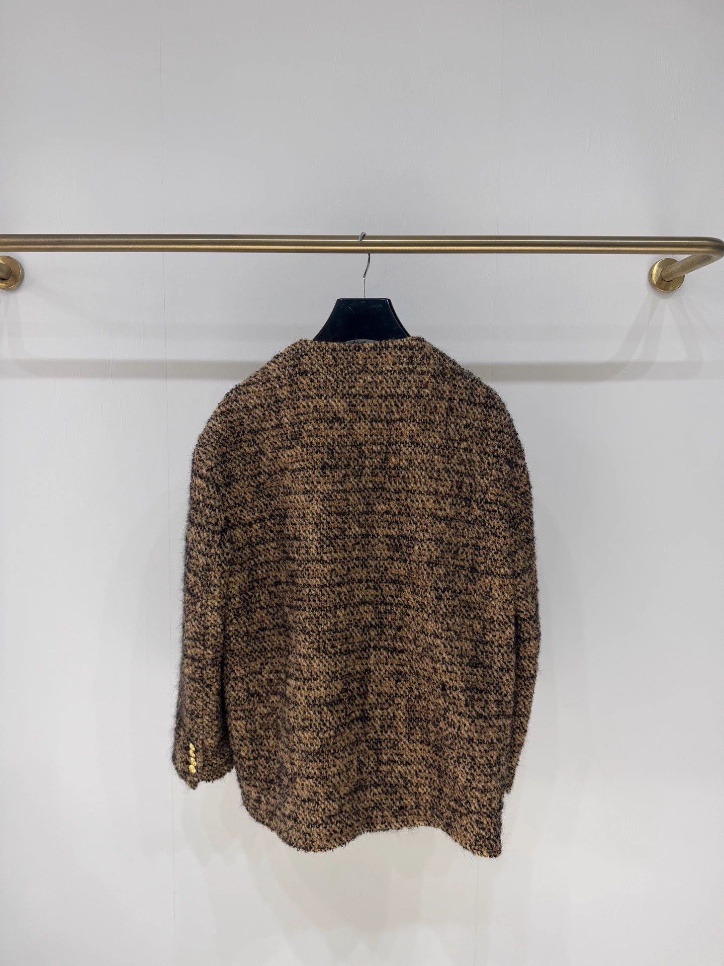 Celine Celine Gold Tweed Oversized Blazer 34 Size L / US 10 / IT 46 - 5 Thumbnail