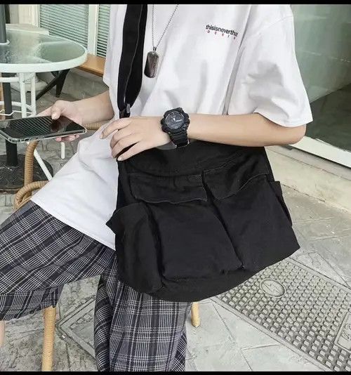 Japanese Brand Casual Canvas Messenger Bag Size ONE SIZE - 1 Thumbnail