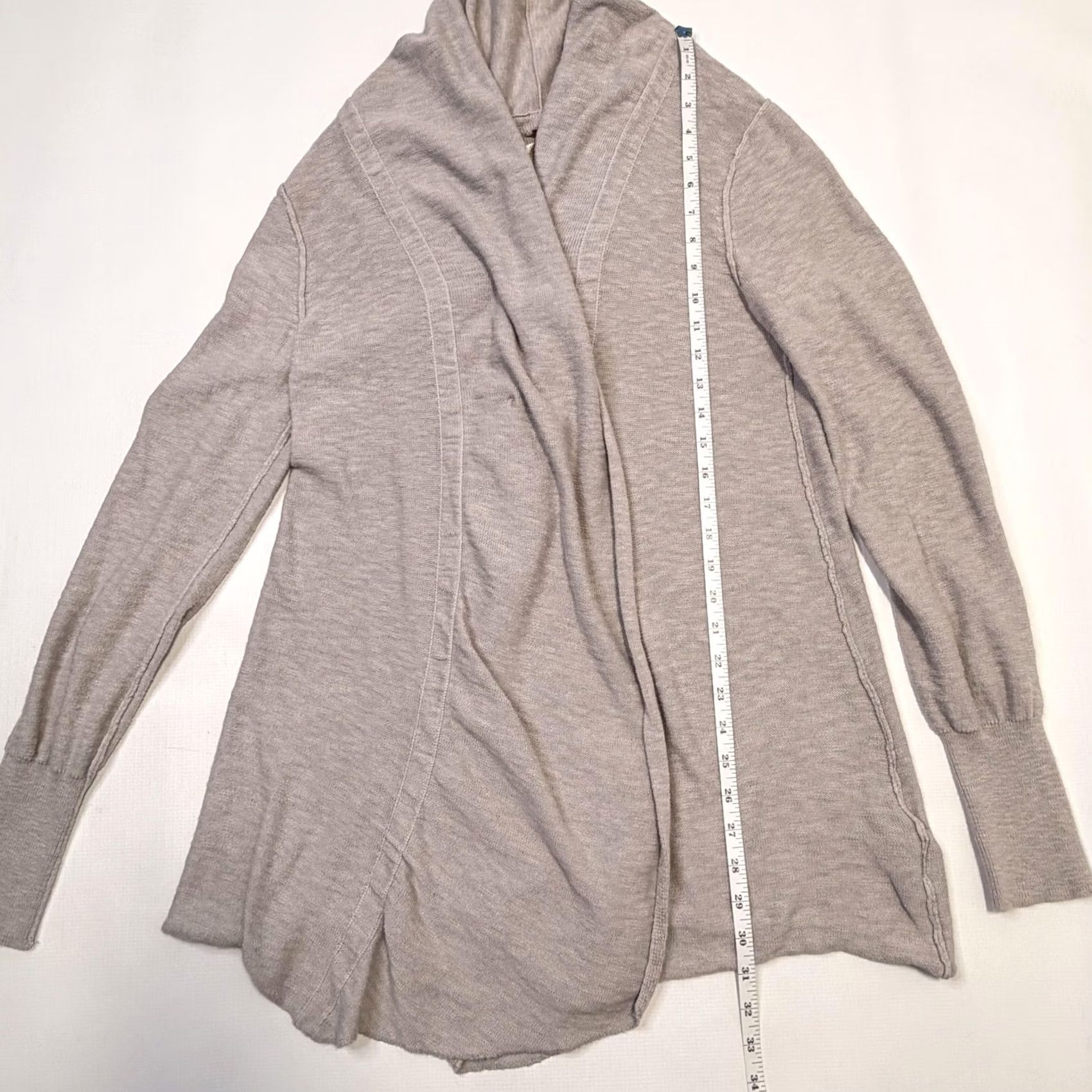 Free People VINTAGE Free People Cardigan Sweater Womens Small Gray Shawl Collar Open Front Knit Size S / US 4 / IT 40 - 4 Thumbnail
