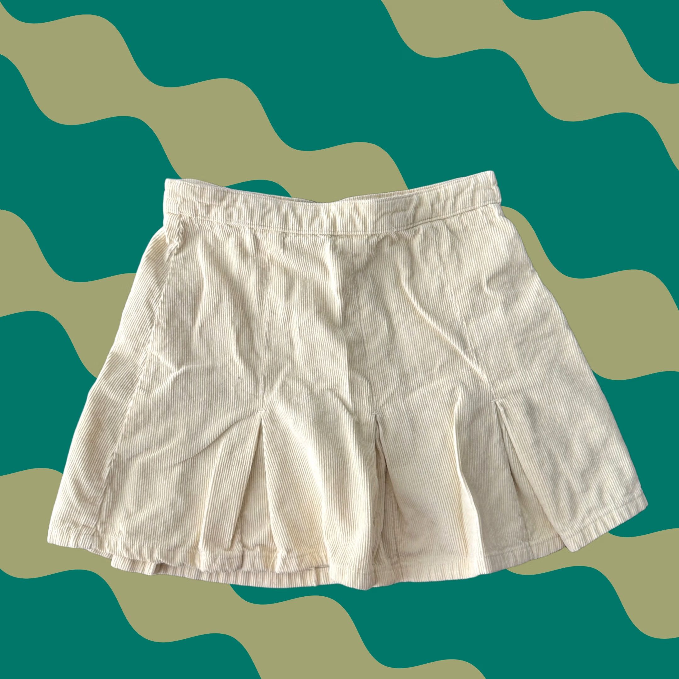 Bdg VINTAGE BDG Skirt Women Short Mini Yellow Corduroy Pleated S 26 Size 28" / US 6 / IT 42 - 1 Thumbnail