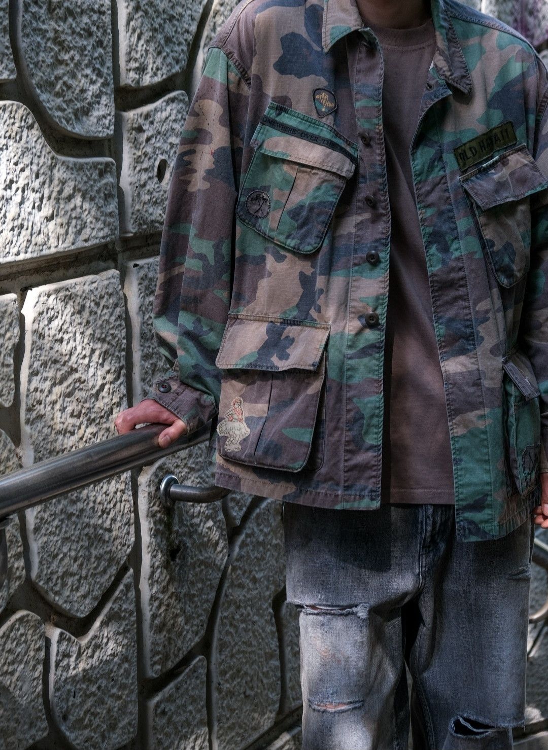 Porter Classic Porter Classic Aloha Camouflage Military Jacket 