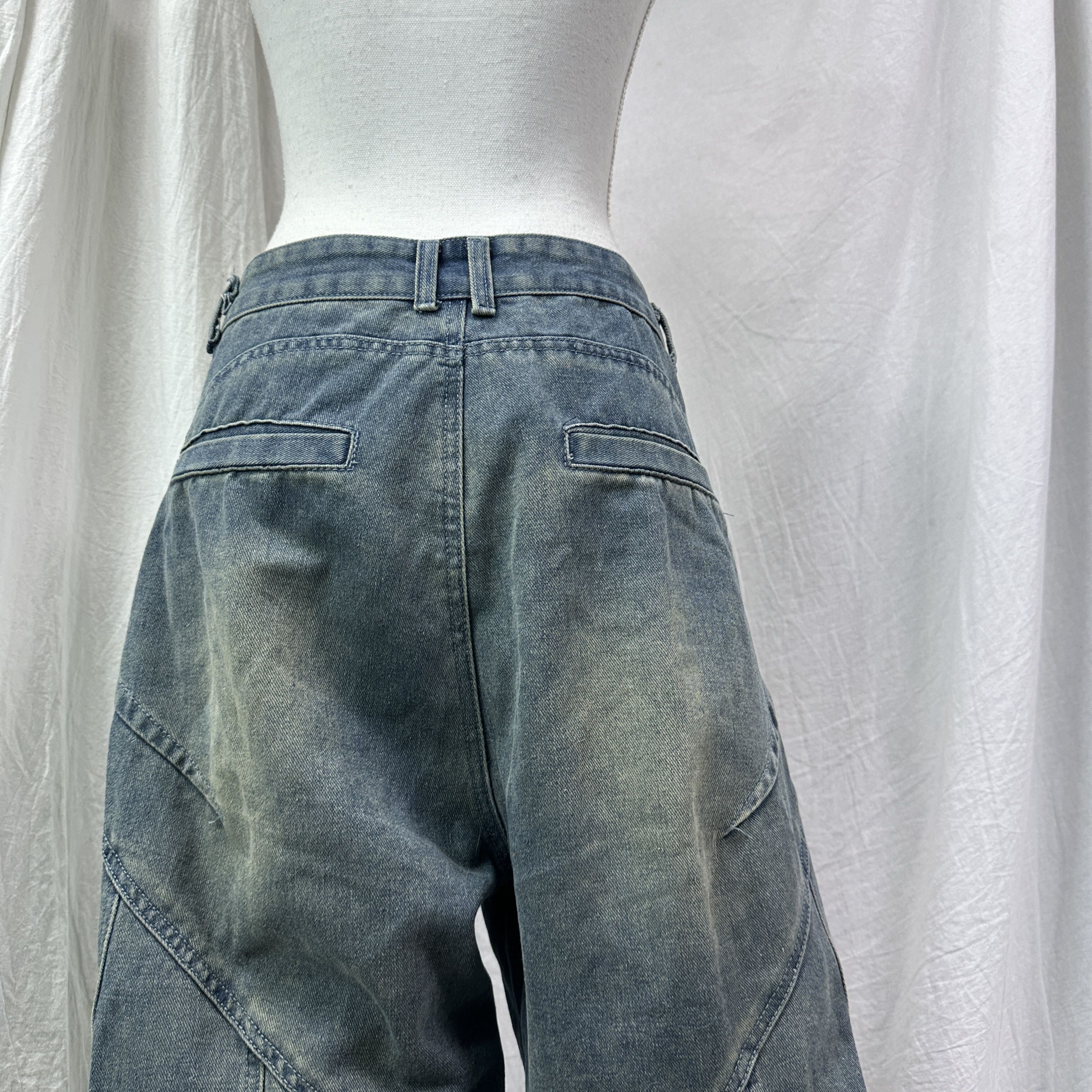 Vintage Vintage Denim Baggy Flared Paneled Washed Jeans 00s Size US 38 / EU 54 - 9 Thumbnail