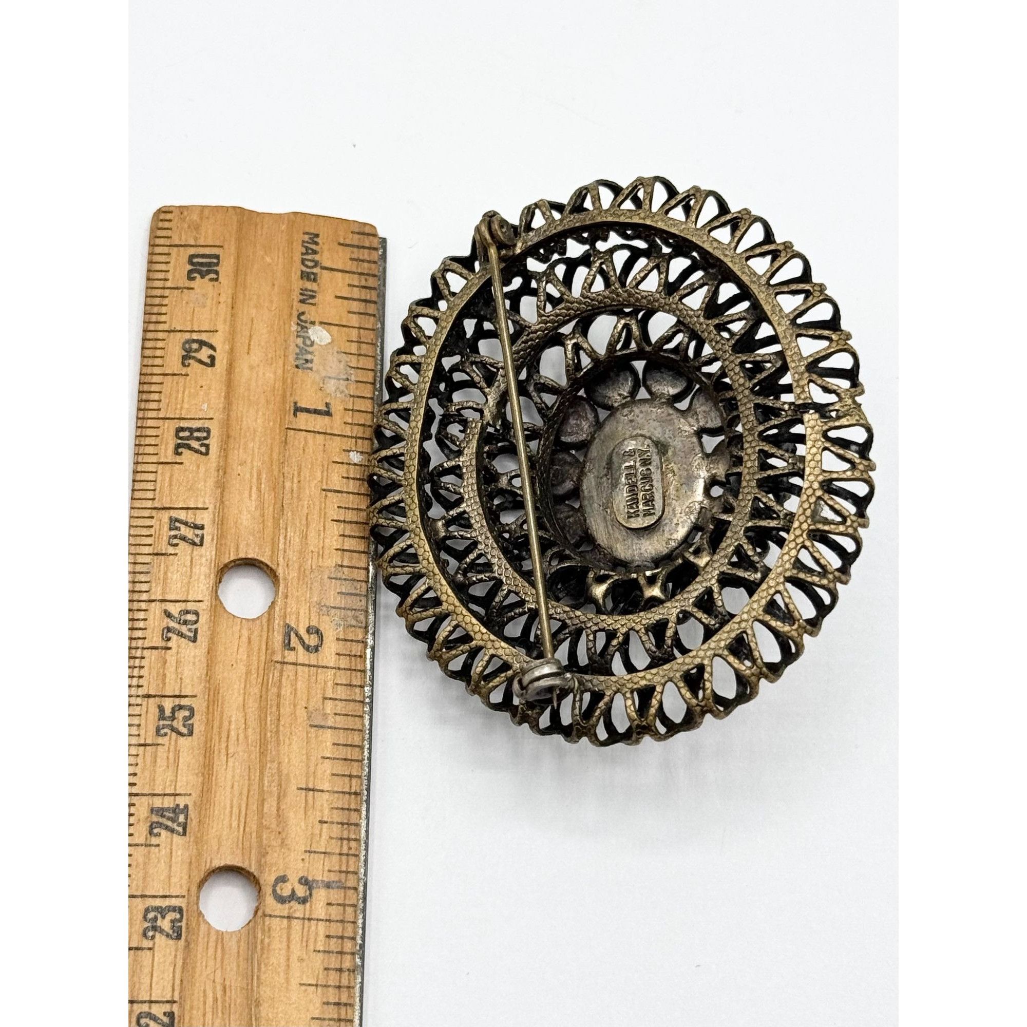 Vintage Vintage Estate Kandell & Marcus Layered Deco Brooch Pin Size ONE SIZE - 7 Thumbnail