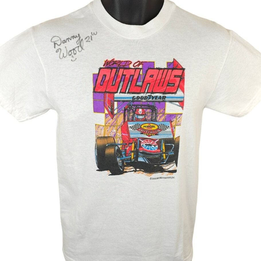 World Of Outlaws T Shirt Mens Size Small Vintage Y2K