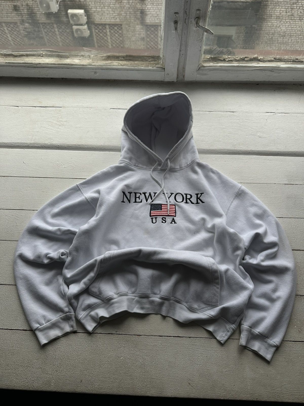 Vintage 🚨CRAZY USA FLAG NEW YORK DISTRESSED PAINTED STATE Size US XL / EU 56 / 4 - 1 Thumbnail