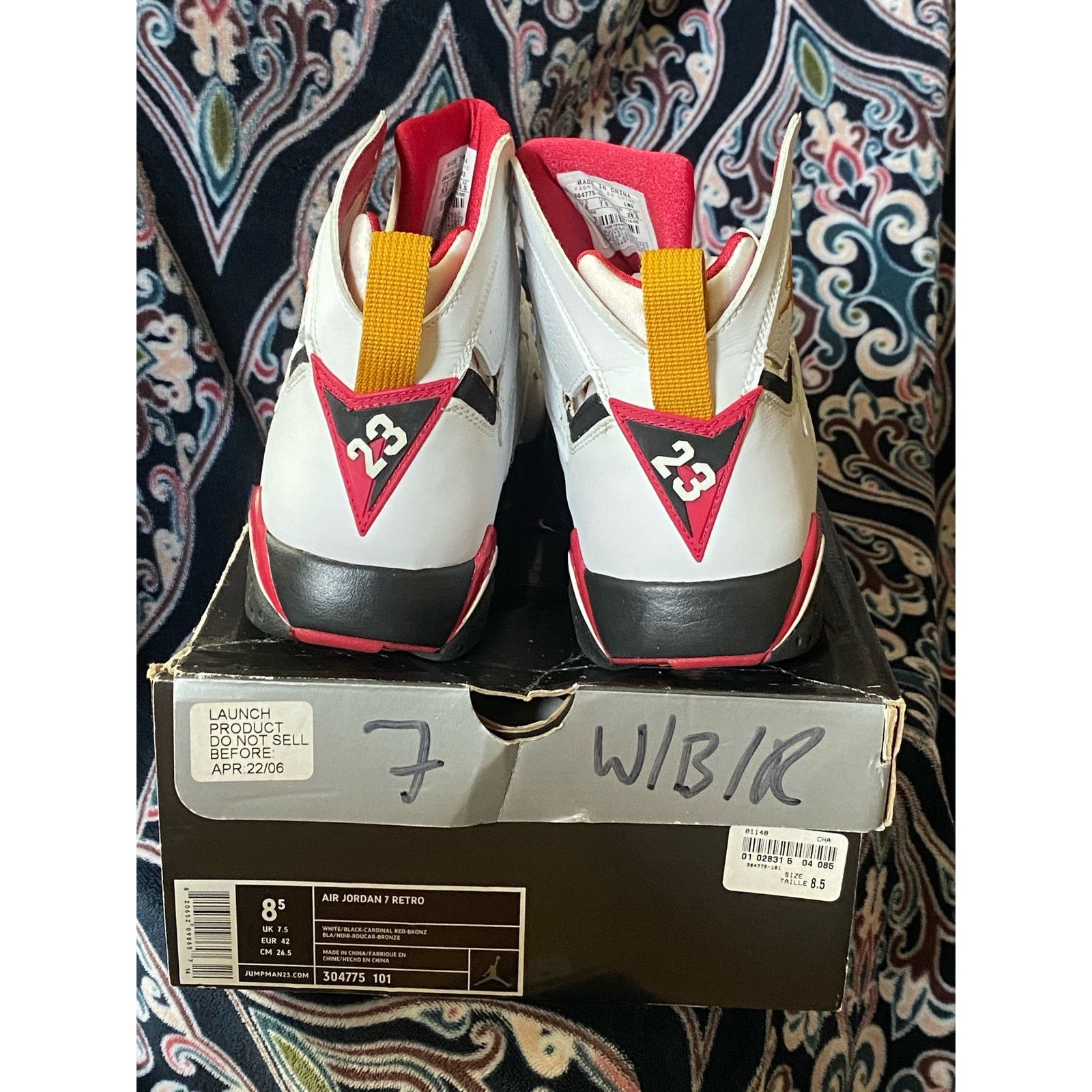 Jordan Brand 2006 Nike Air Jordan 7 Cardinal m8.5 w10 Size US 8.5 / EU 41-42 - 4 Thumbnail