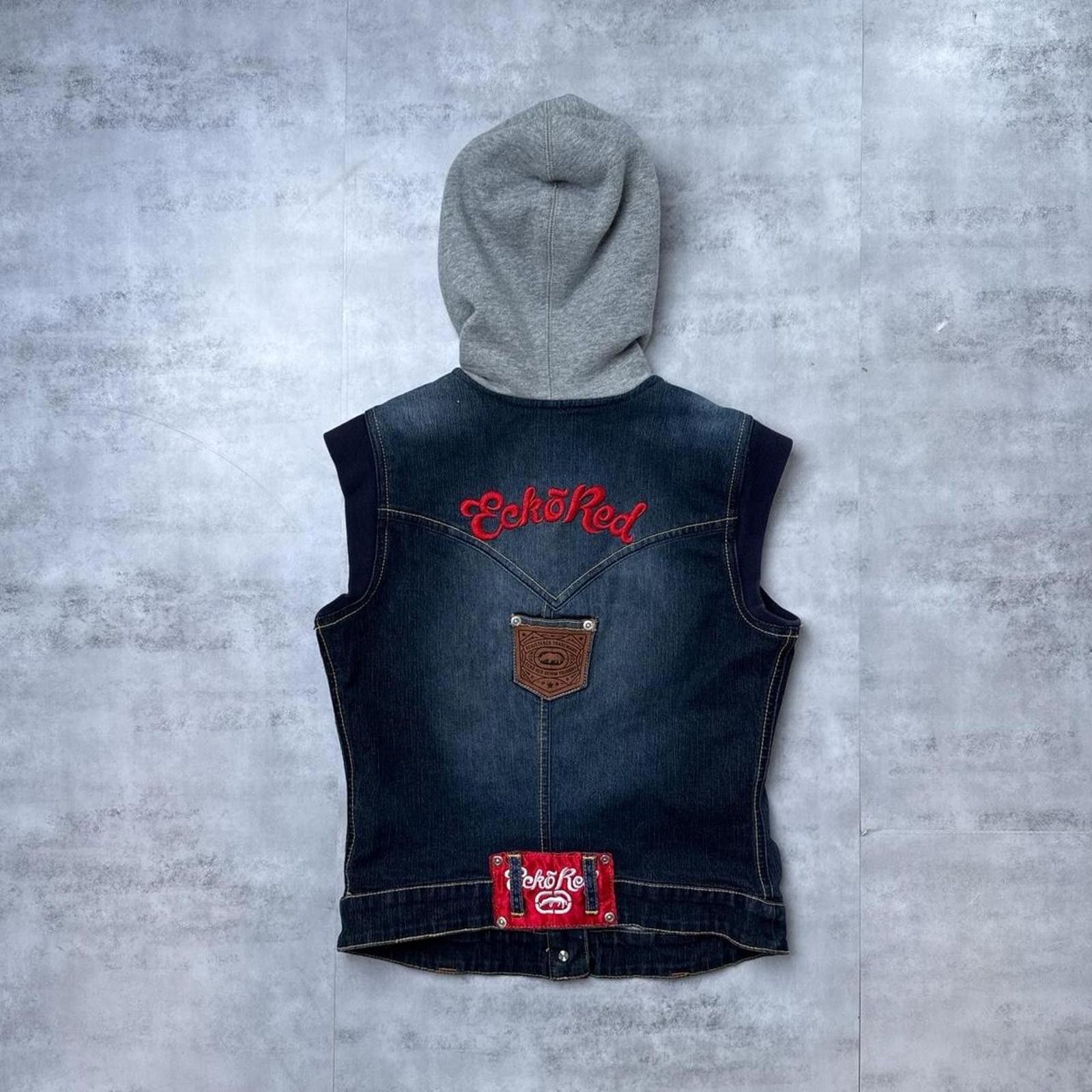 Ecko Unltd. Y2K Ecko Red Denim 00s Vest Hood Jacket Size US XS / EU 42 / 0 - 2 Thumbnail