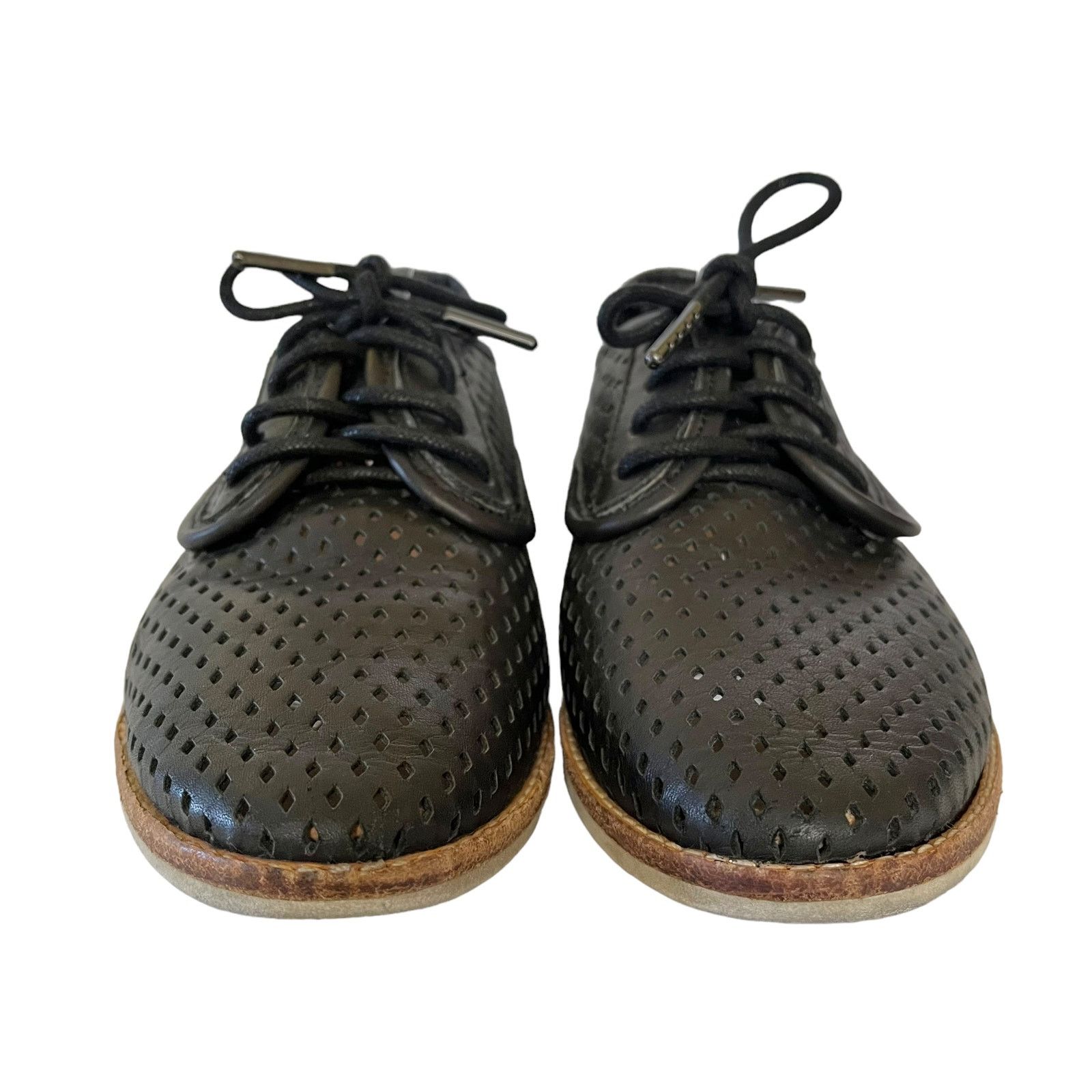 Other Rollie Australia Derby Perforated Black Leather Oxford Shoes Size US 6.5 / IT 36.5 - 3 Thumbnail