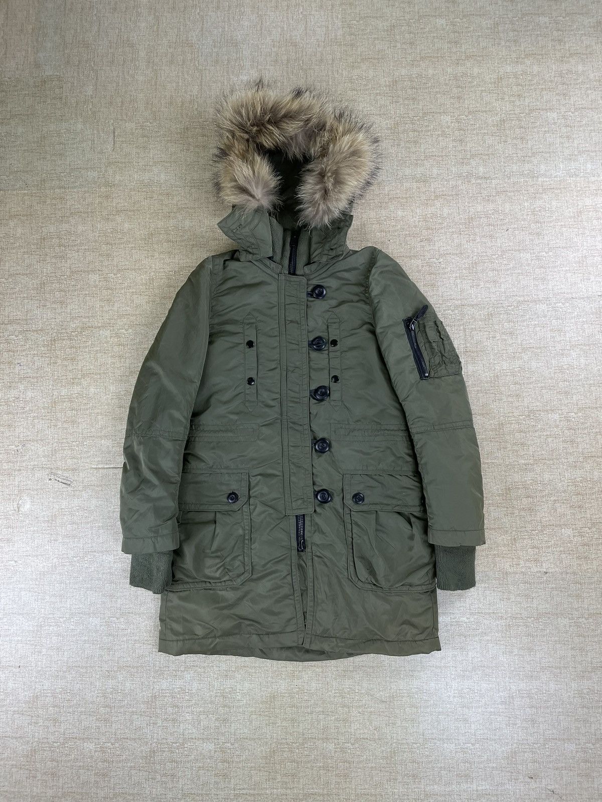 MOSSY Japan Multipocket Fur Hoodie Parka Jacket
