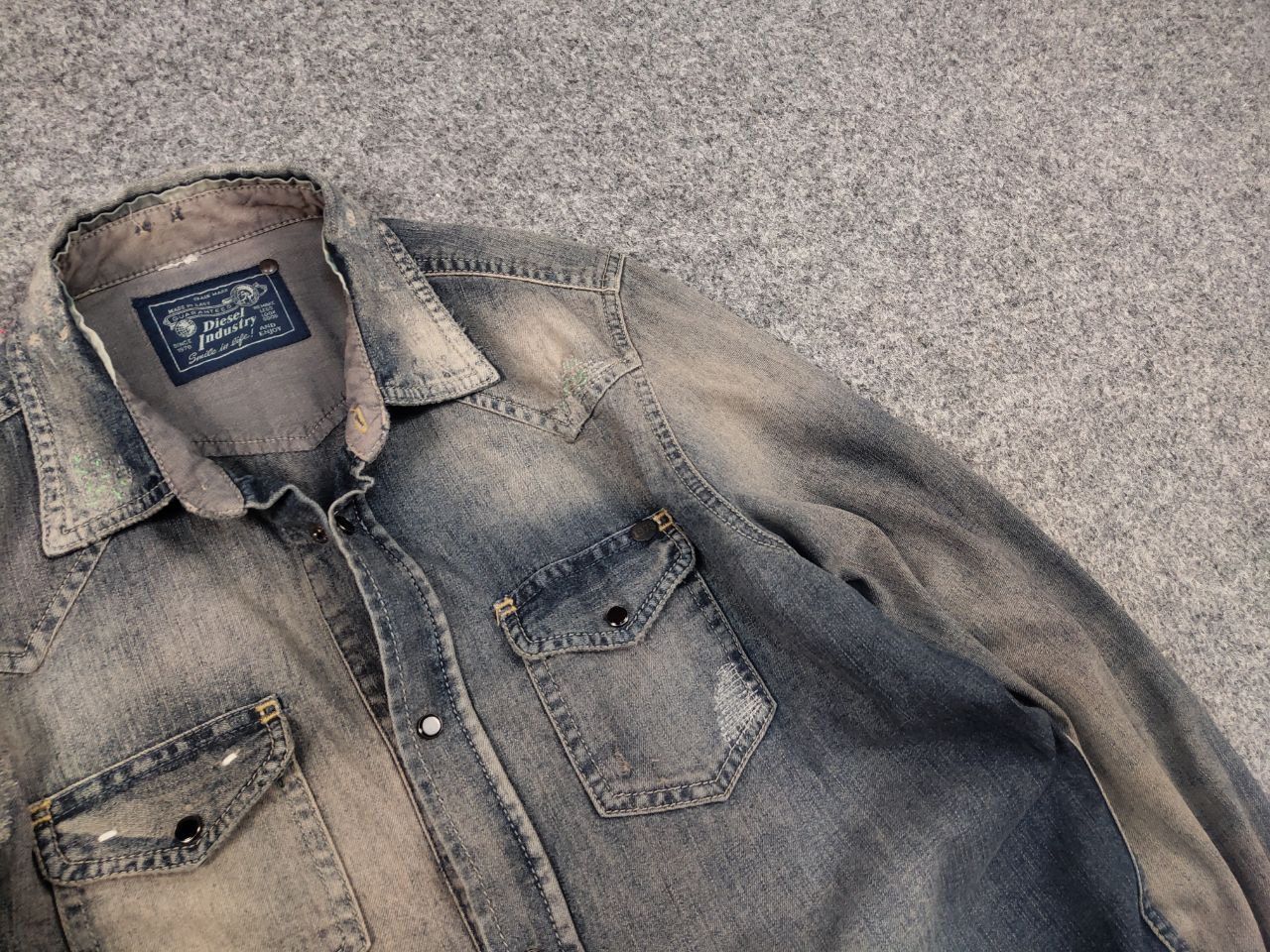 Diesel Diesel Industry Sonora Faded Denim Shirt Long sleeve Y2K Size US S / EU 44-46 / 1 - 7 Thumbnail
