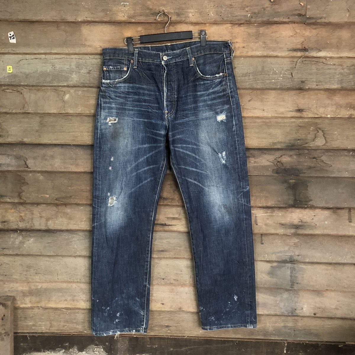 Levi's Levis Strauss & Co 501 Distressed Denim jeans Pants #7322 Size US 35 - 1 Thumbnail