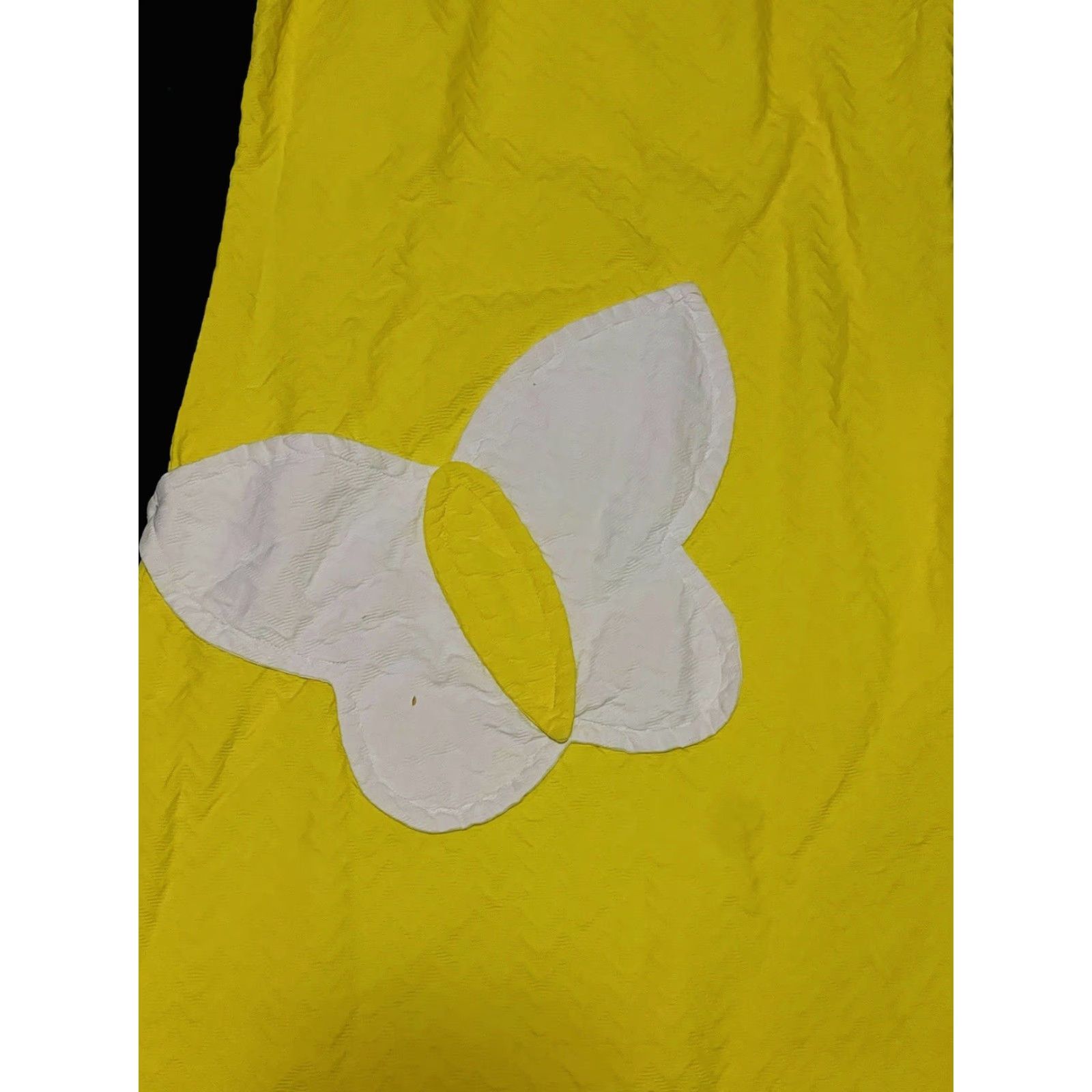 VINTAGE Yellow Butterfly Dress Short A-Line Mini 90s Womens Adult 60's 32  Regular Zip High