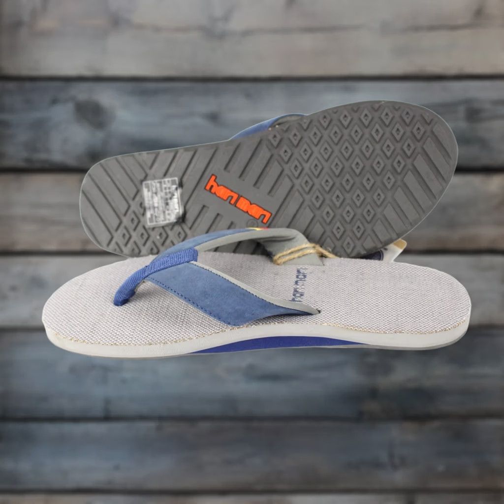 Vintage Hari Mari Men's Parks II Flip Flop Sandals Size 8 Navy / Gray - Sandal, Flip Flop, Men’s 8, Gray, Navy, Logo, Outdoor, Casual, Travel Size ONE SIZE - 1 Thumbnail