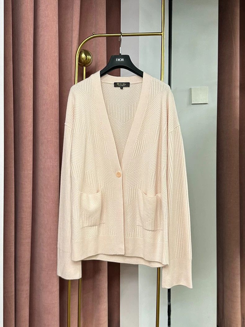 Loro Piana LORO PIANA Pink cashmere long sleeve cardigan Size S / US 4 / IT 40 - 1 Thumbnail