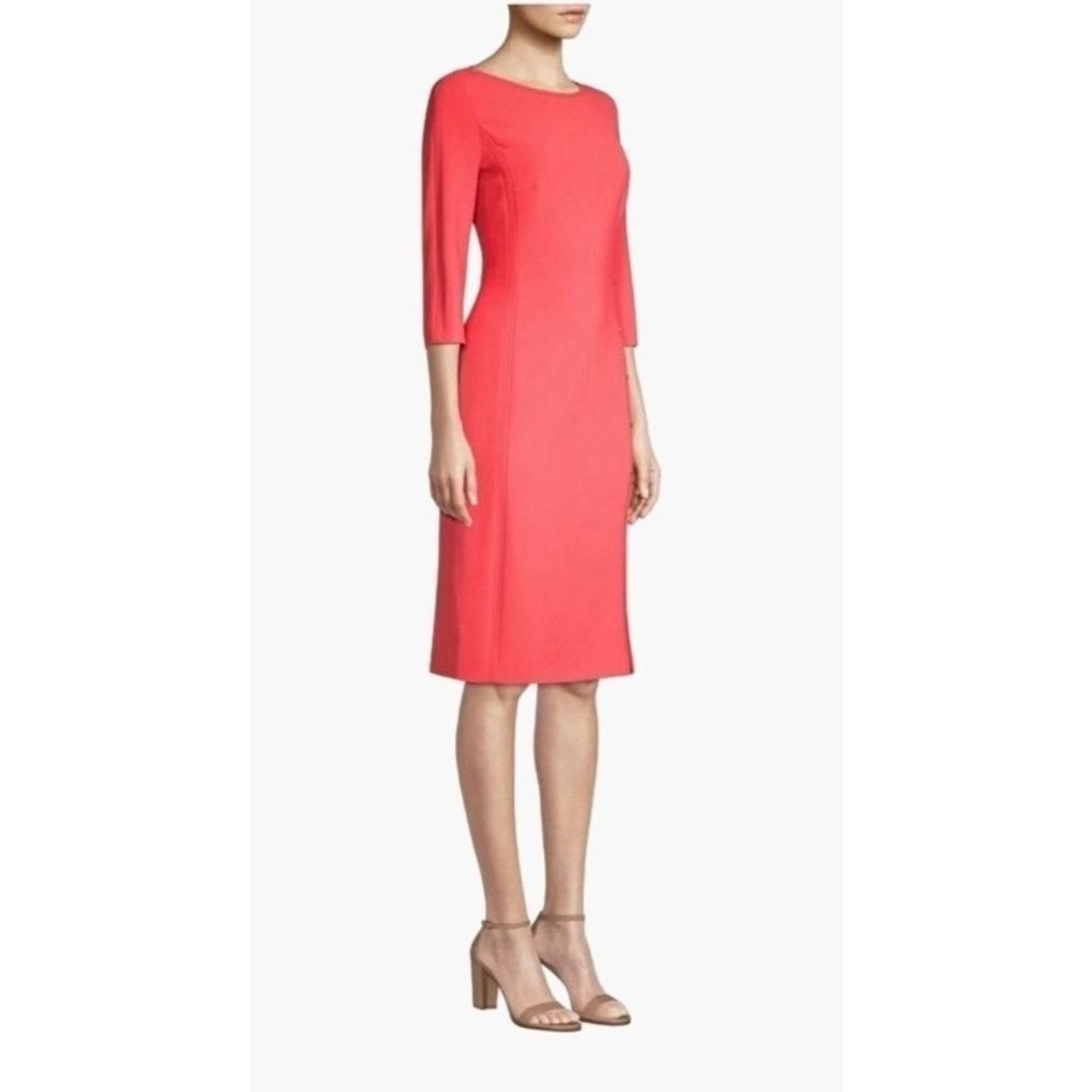 Hugo Boss HUGO BOSS Bright Pink DIKENA Ponte Knit Sheath Dress 8 Size M / US 6-8 / IT 42-44 - 3 Thumbnail
