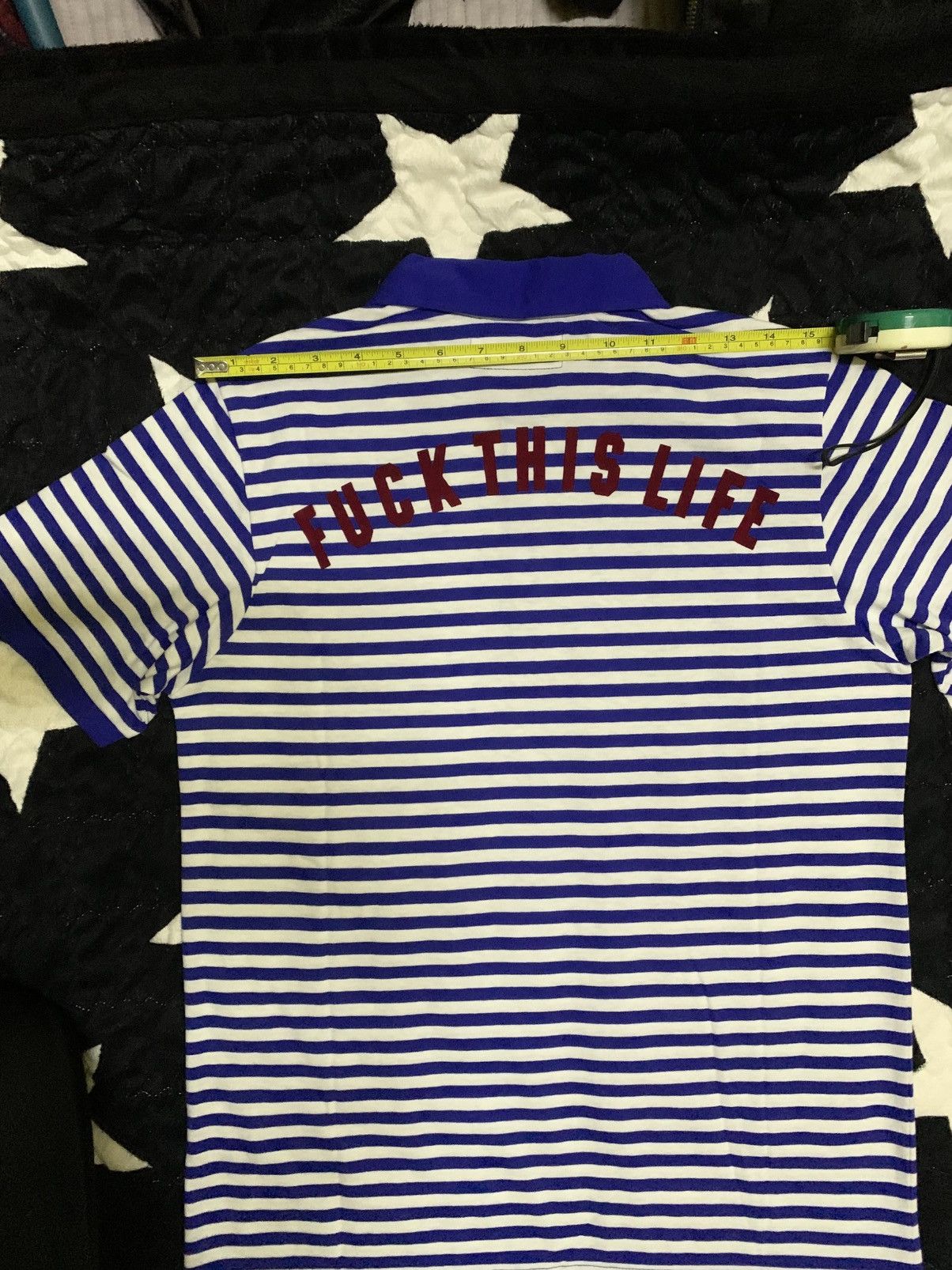 Wacko Maria Wacko Maria Striped Polo Flocking Back Hit “FUCK THIS LIFE” Size US M / EU 48-50 / 2 - 12 Thumbnail