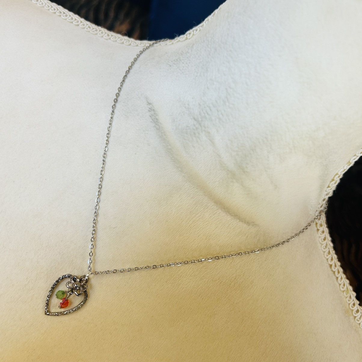 Handmade Handcrafted textured heart pendant on chain necklace Size ONE SIZE - 2 Thumbnail