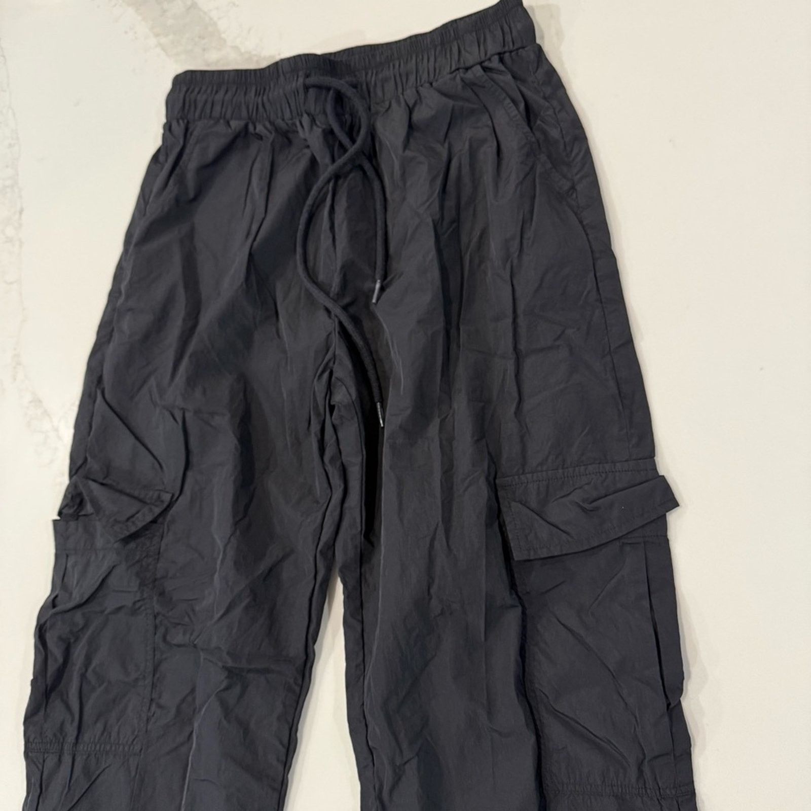 PRINCESS POLLY Princess Polly Flossie Parachute Pants Women’s 4 Black Cargo Size 27" / US 4 / IT 40 - 6 Thumbnail