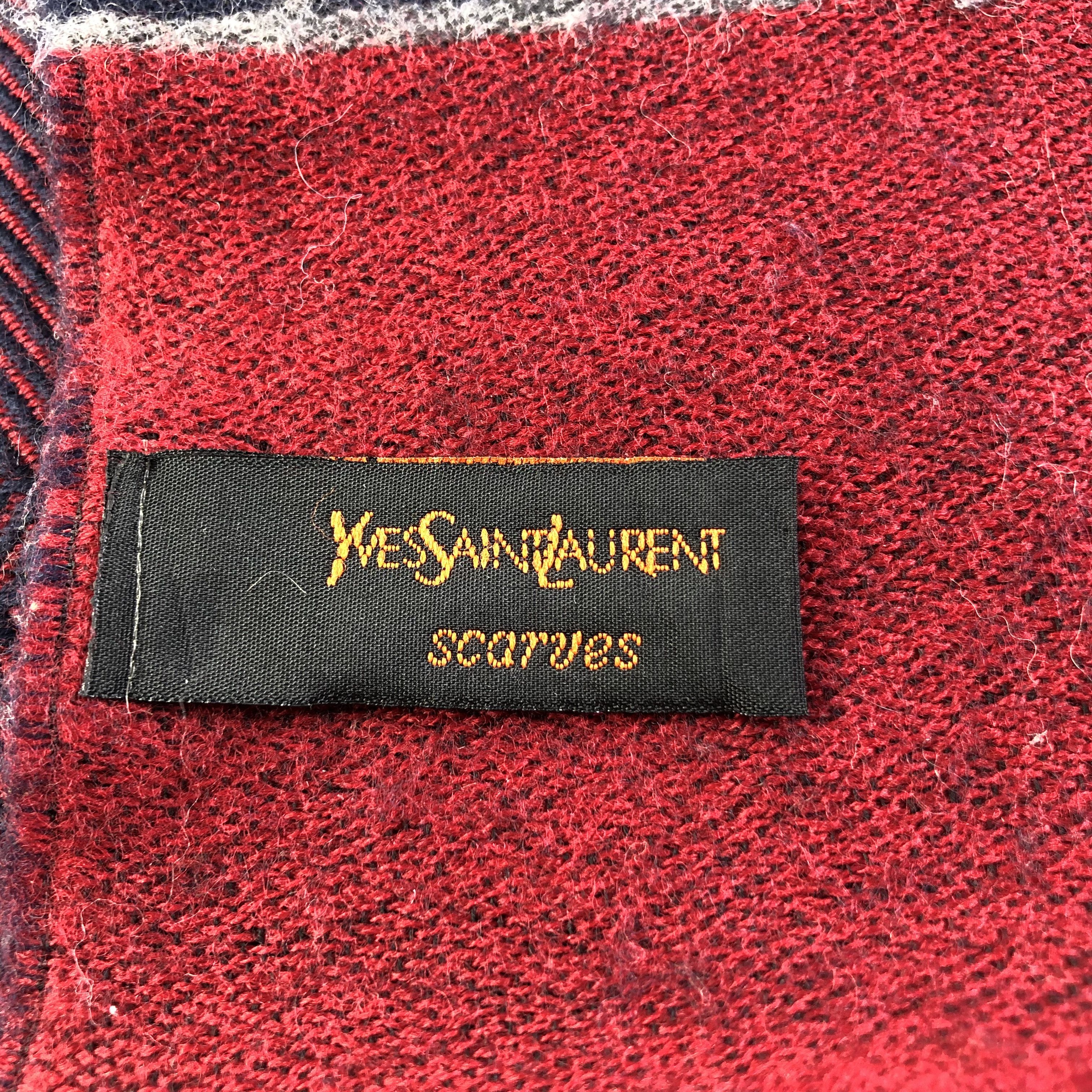 Yves Saint Laurent YSL Wool Scarf Muffler V2042 Size ONE SIZE - 6 Thumbnail