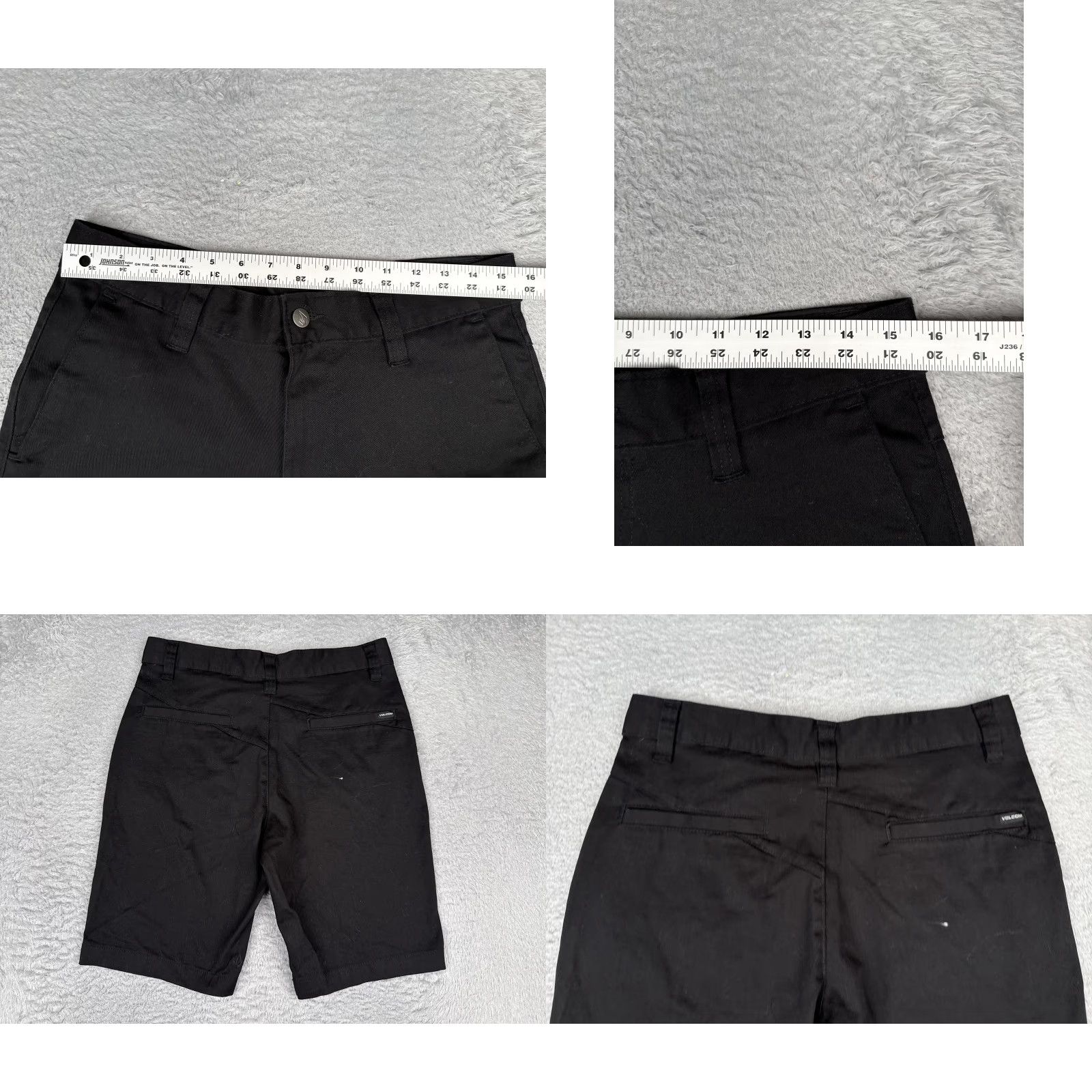 Volcom Volcom Mens 29 Black Canvas Chino Shorts Flat Front 10 Inseam Summer Casual Stretch Pockets Regular Fit Size US 29 - 9 Thumbnail