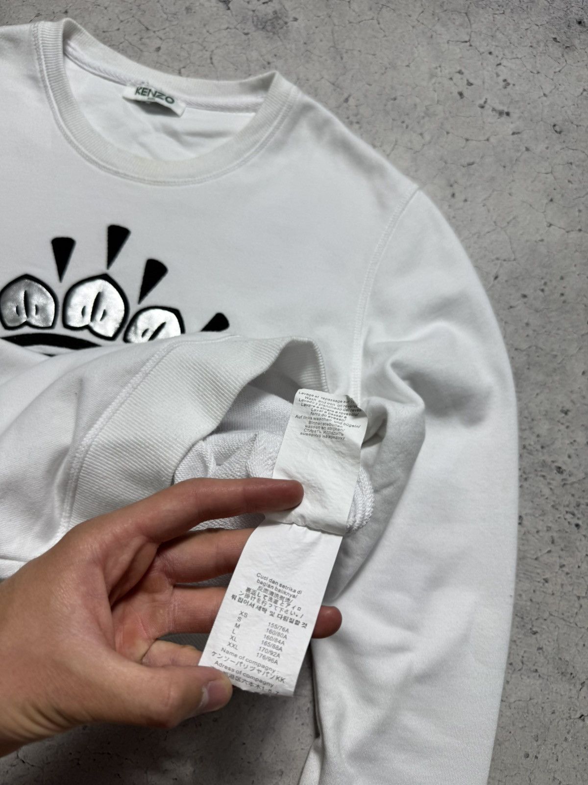 Kenzo Kenzo Eyes Luxury White Sweatshirt Big Logo Rare Size US S / EU 44-46 / 1 - 10 Thumbnail