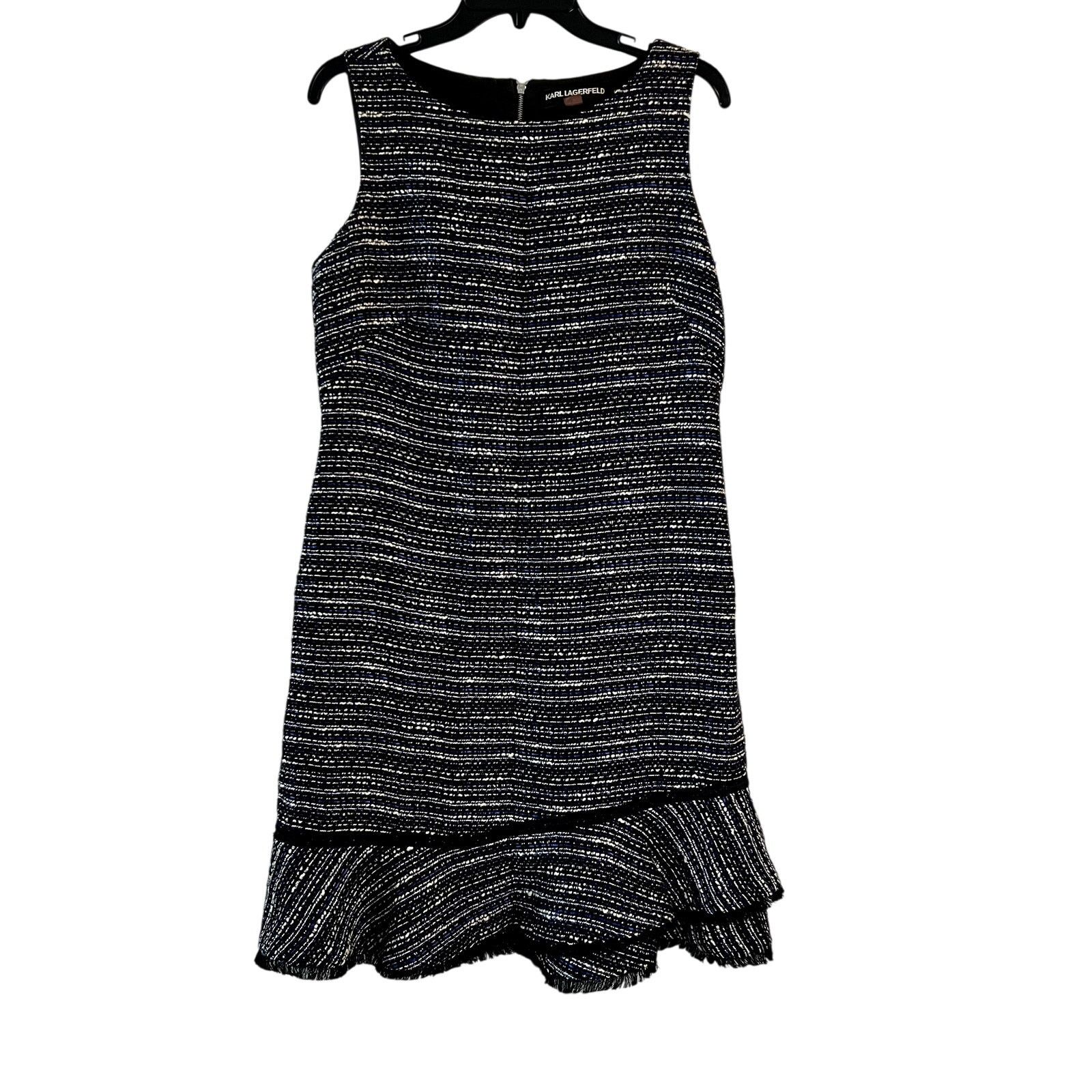Karl Lagerfeld Karl Lagerfeld mini tweed sleeveless dress size 10 Size L / US 10 / IT 46 - 3 Thumbnail