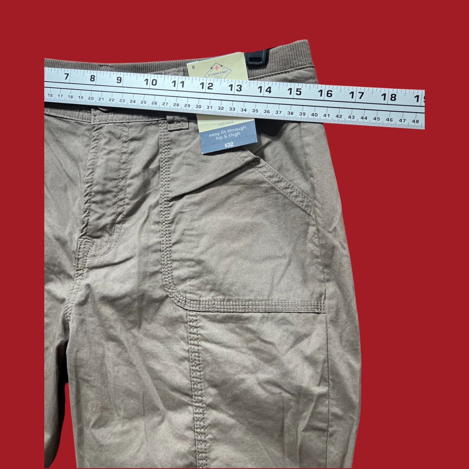 Other St. John's Bay - Women's Mid-Rise Cargo Bermuda Short - Brow Size 30" / US 8 / IT 44 - 5 Thumbnail