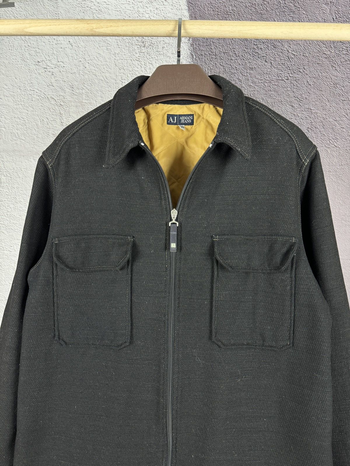 Armani Armani Jeans vintage wool hemp dark brown full zip jacket Size US XXL / EU 58 / 5 - 7 Thumbnail
