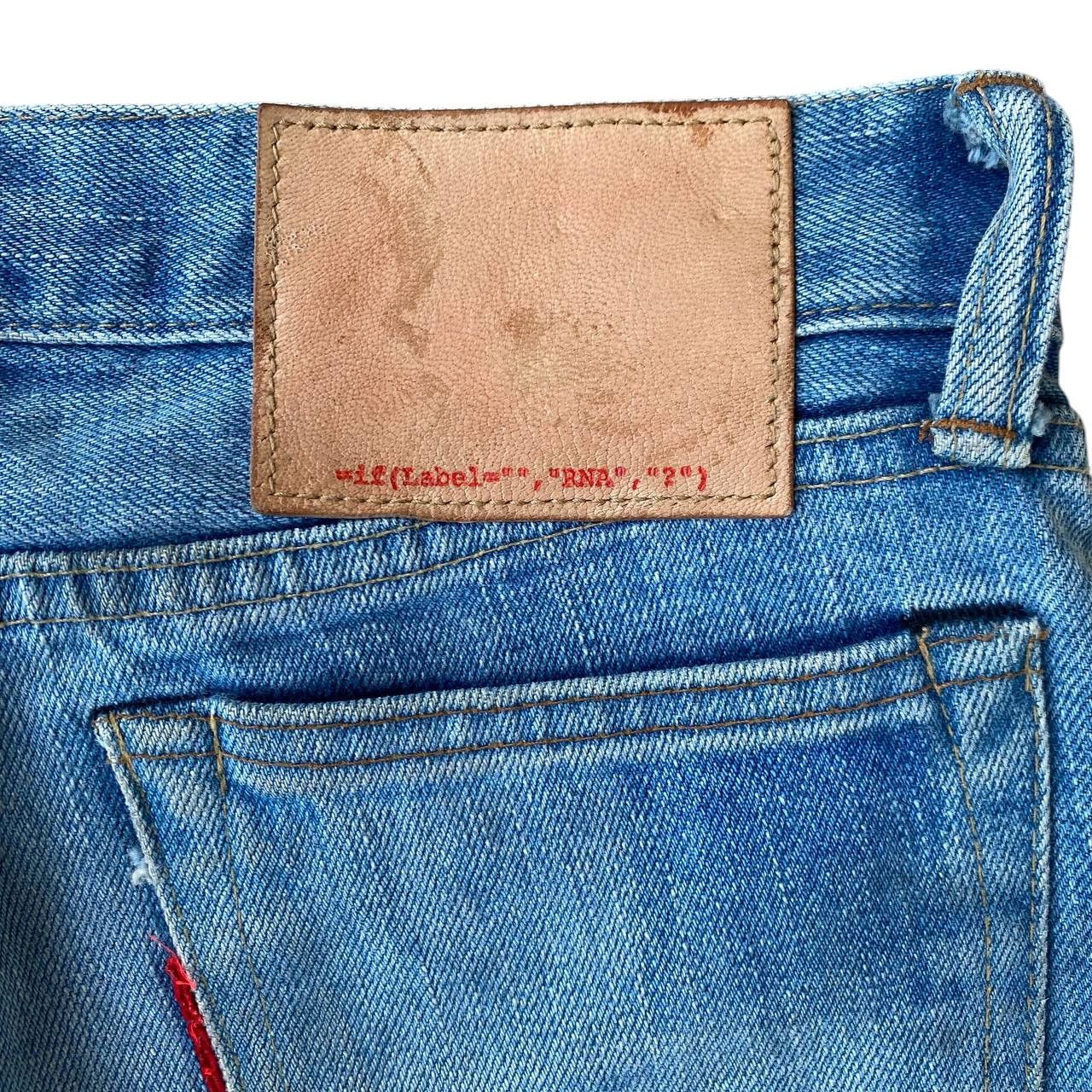 Blue Blue Japan VINTAGE RNA JAPAN SLANG SELVEDGED BLUEWASH W27X32 Size US 27 - 6 Thumbnail